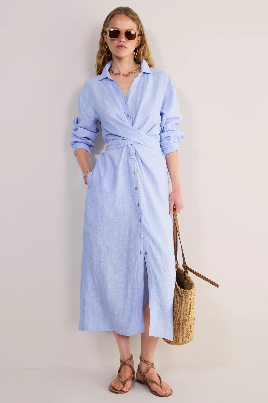 Aisling Shirt Dress - Chambray - Image 6