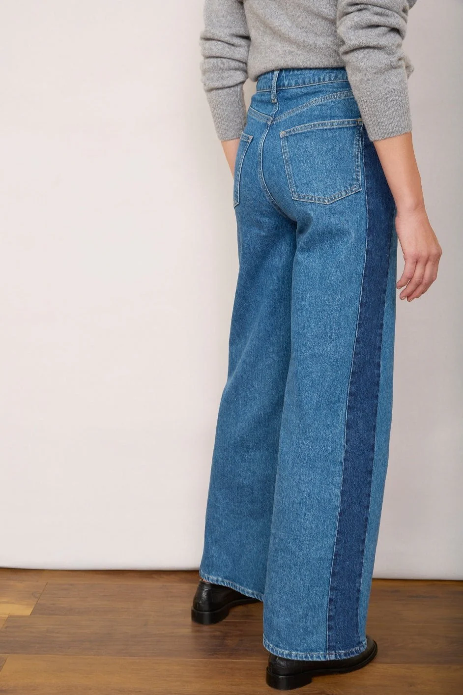 Alexa Side Stripe Flare Jean - Mid Wash - Image 5