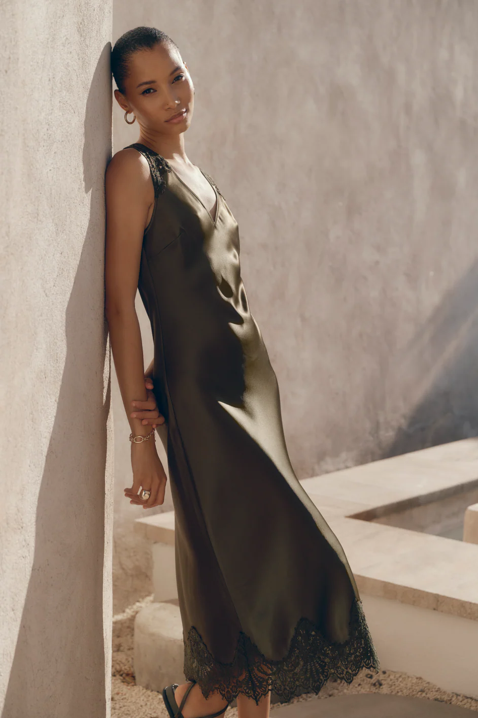 Amelie Dress - Olive Green - Image 5