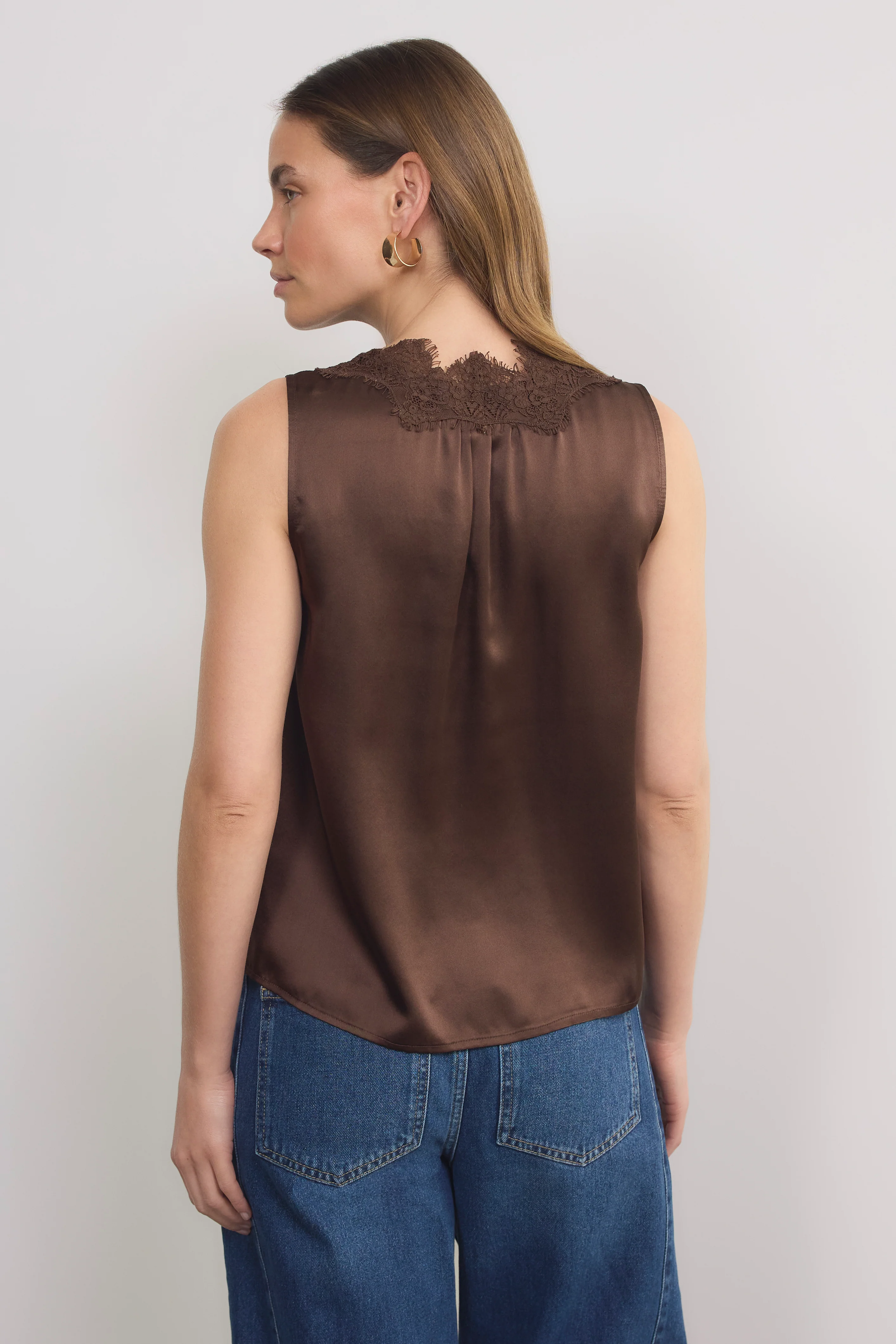 Amelie Silk Top - Warm Cocoa - Image 3