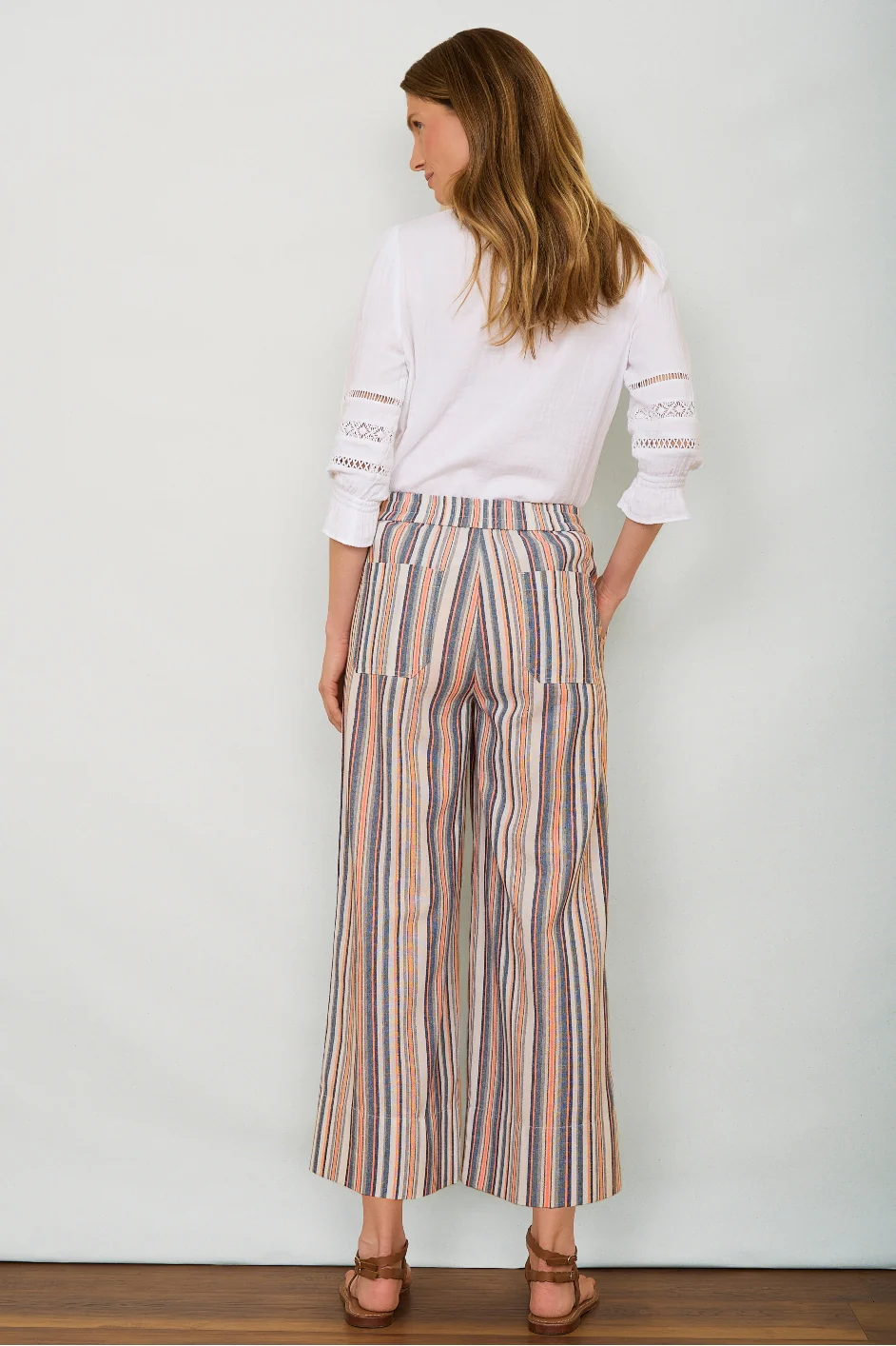 Angeline Cropped Trouser - Multi Stripe - Image 2