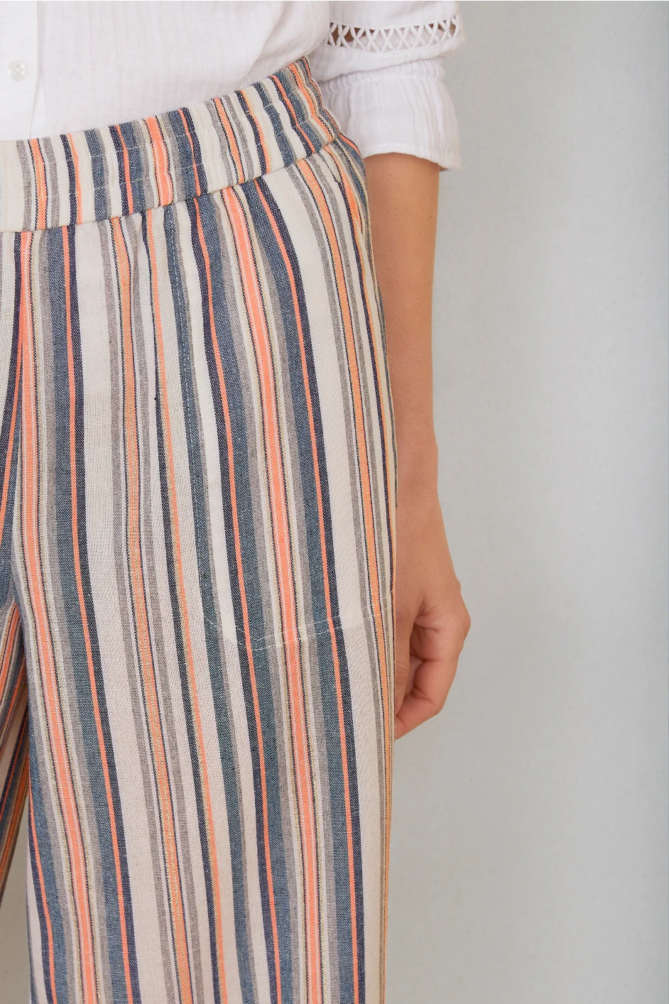 Angeline Cropped Trouser - Multi Stripe - Image 3
