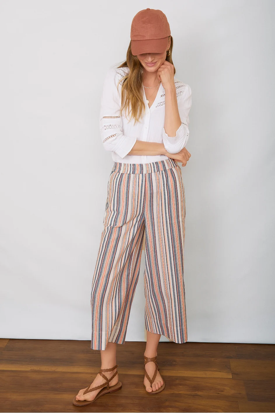 Angeline Cropped Trouser - Multi Stripe - Image 4
