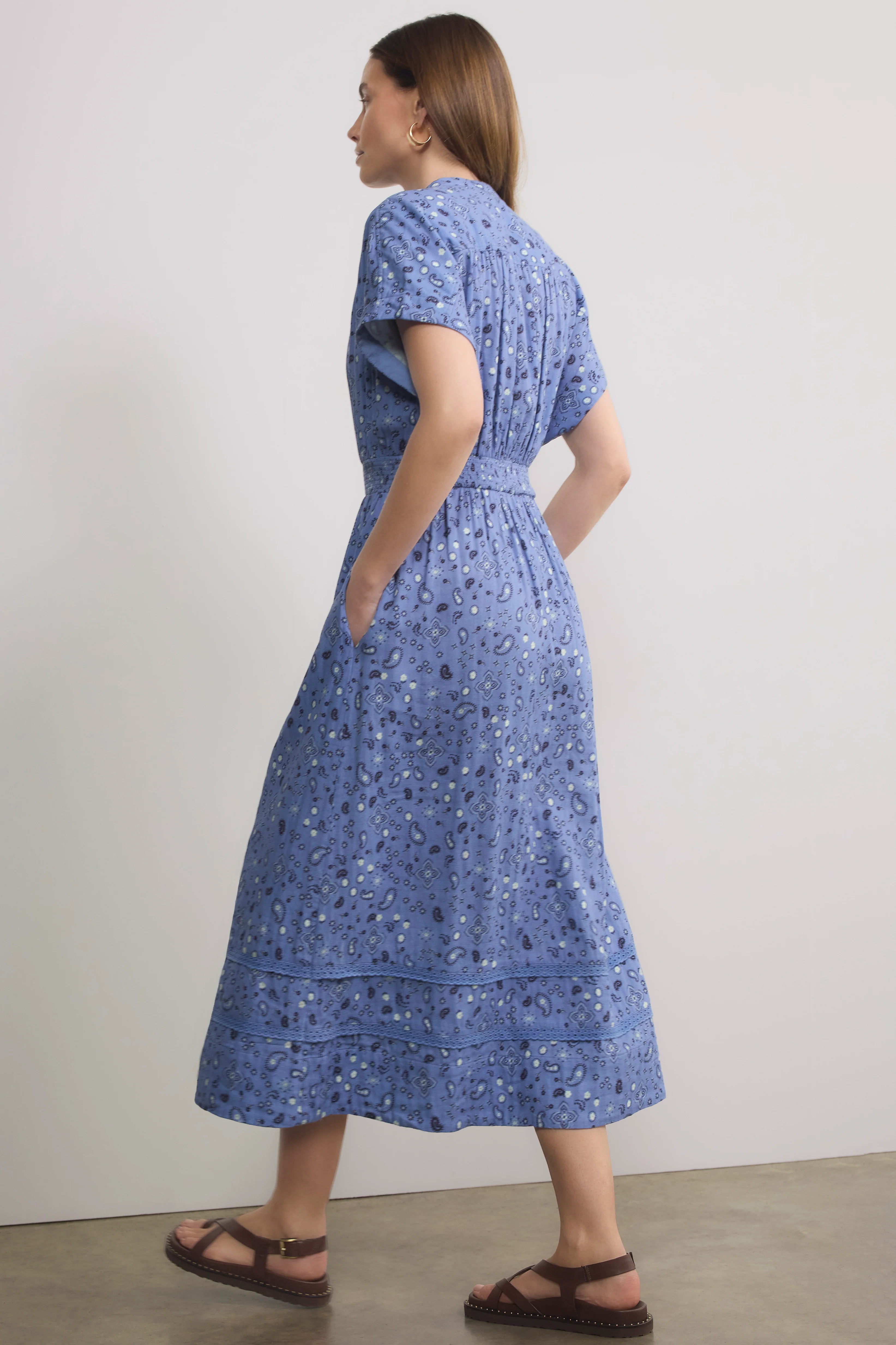 Angelique Dress - Chambray Blue Paisley Geo - Image 3