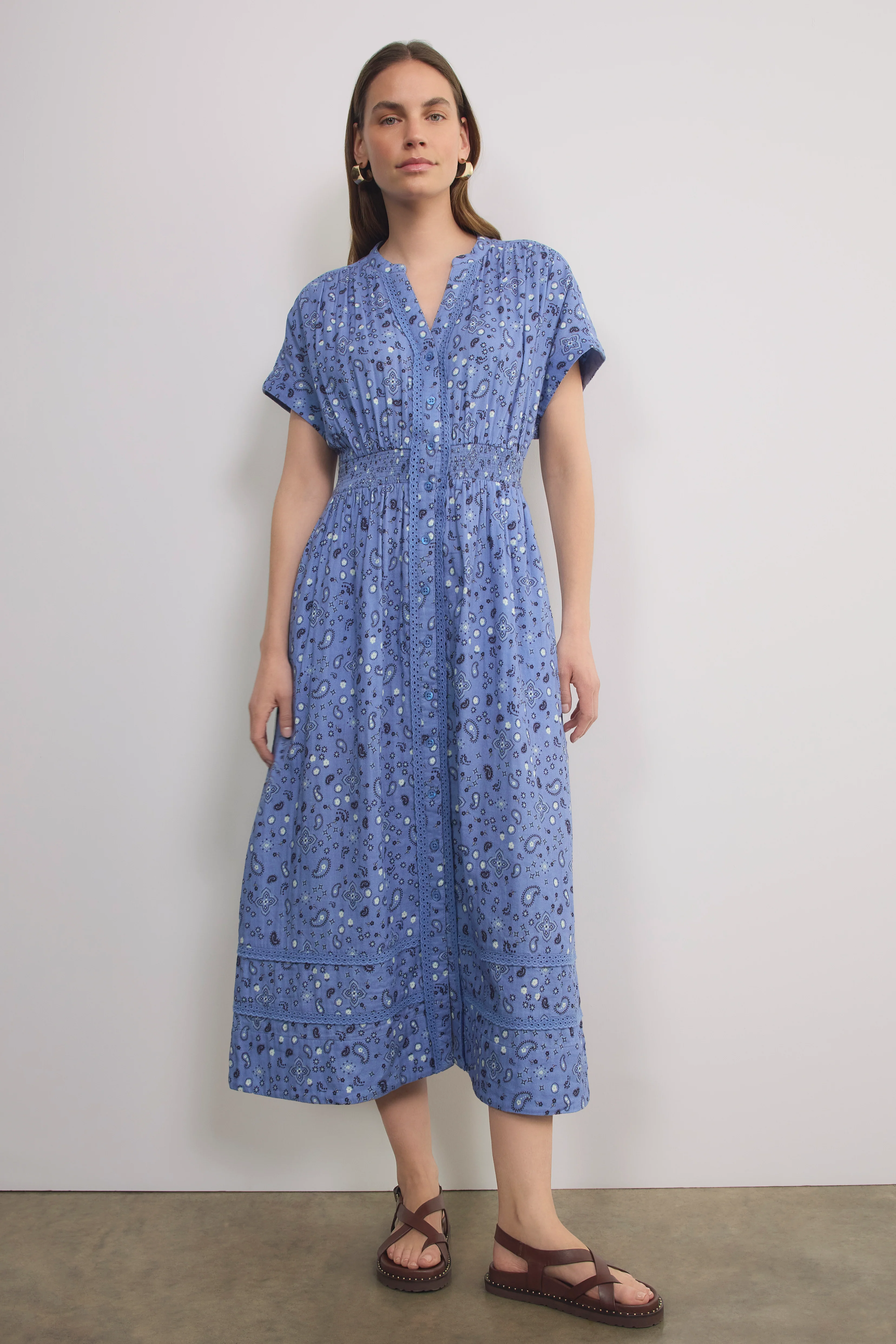 Angelique Dress - Chambray Blue Paisley Geo - Image 4