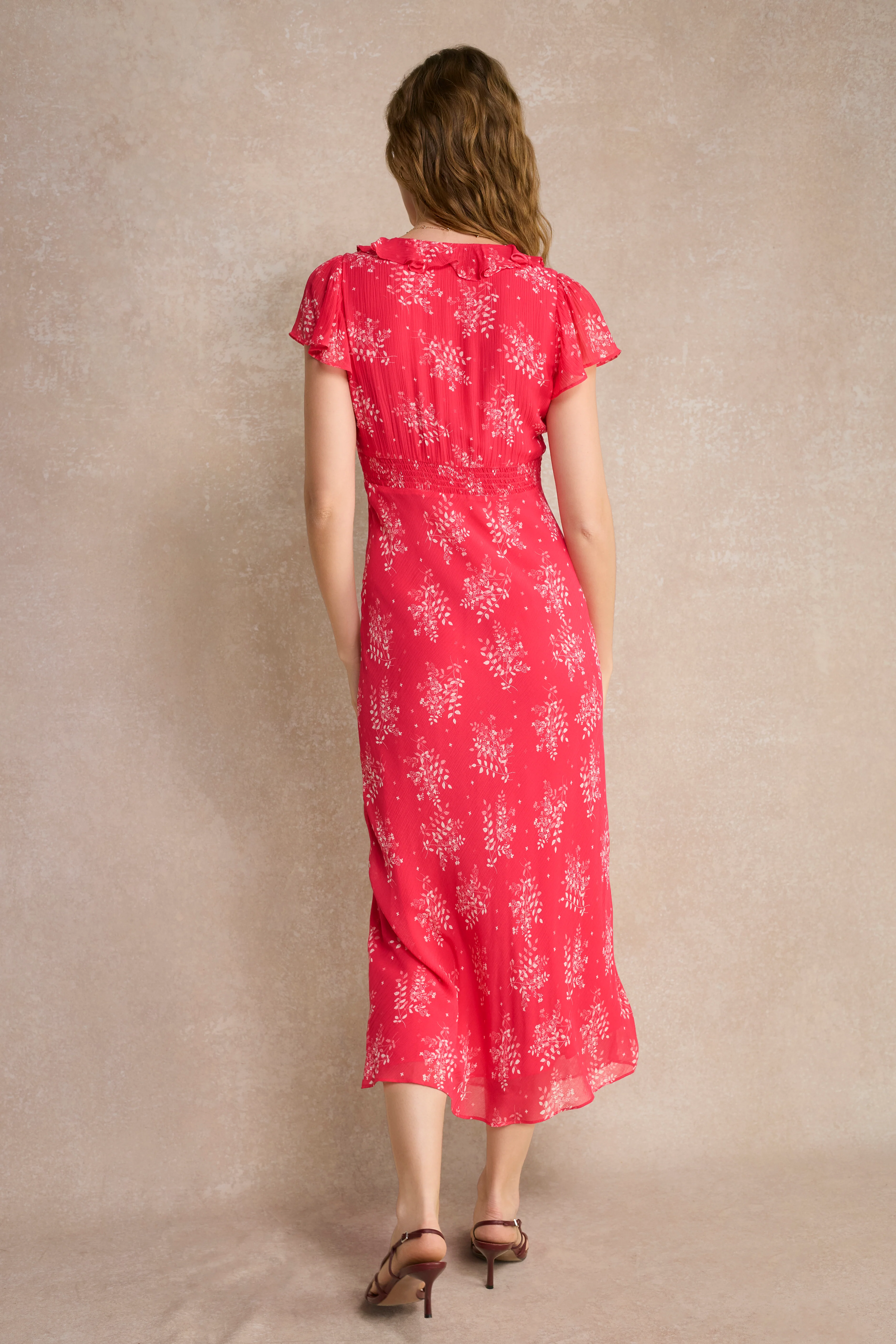 Annabelle Silk Blend Dress - Peony Whimsical Sprig - Image 8