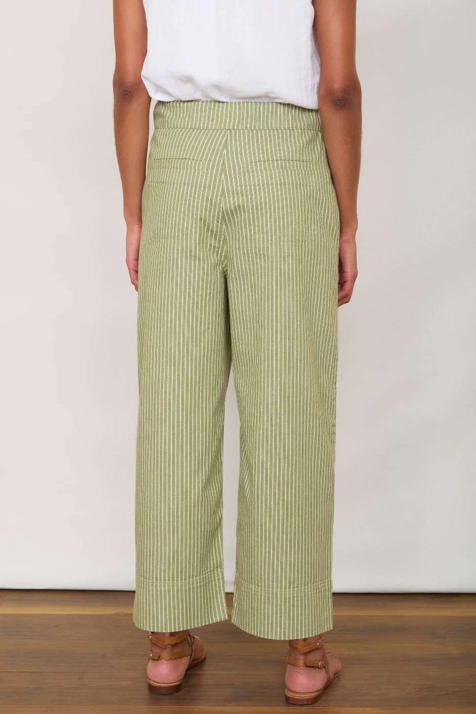 Astrid Stripe Jean - Green/Ivory - Image 3
