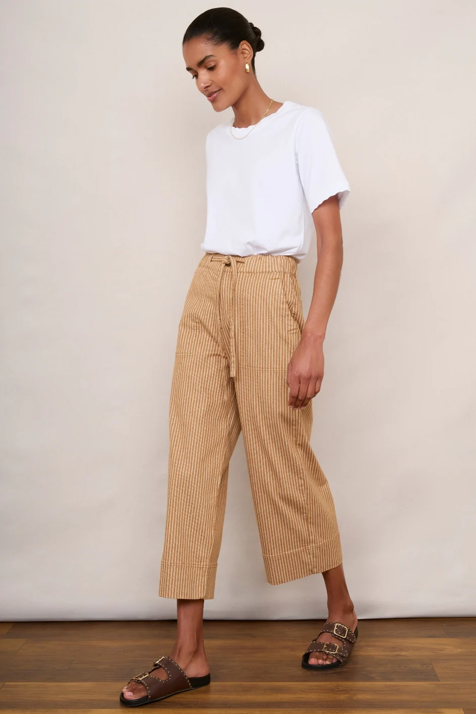 Astrid Stripe Jean - Tan/Ecru - Image 3