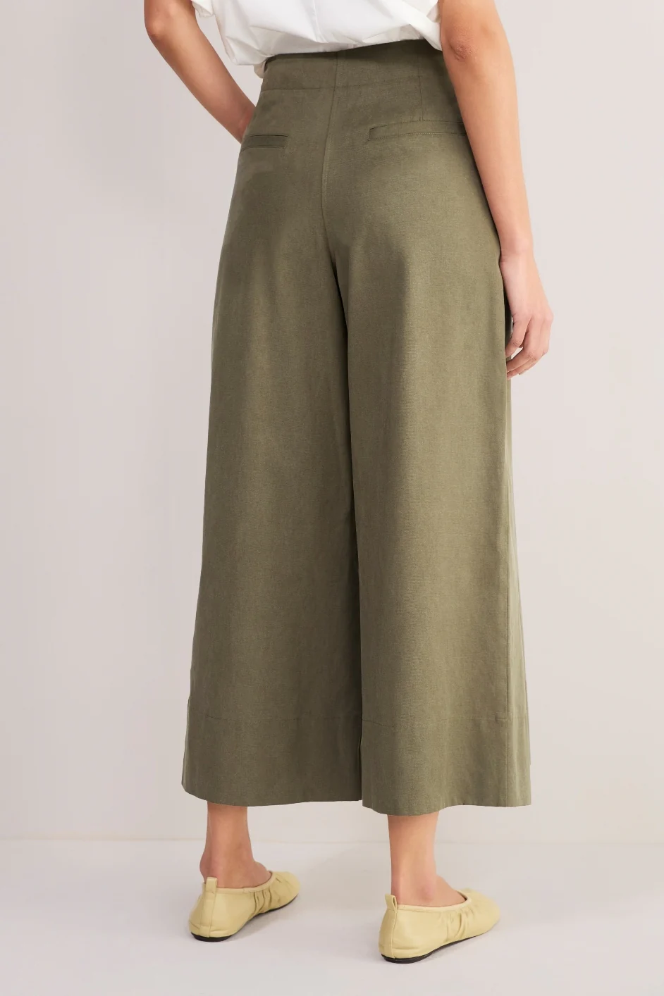 Aubrey Pleated Culotte - Olive - Image 3
