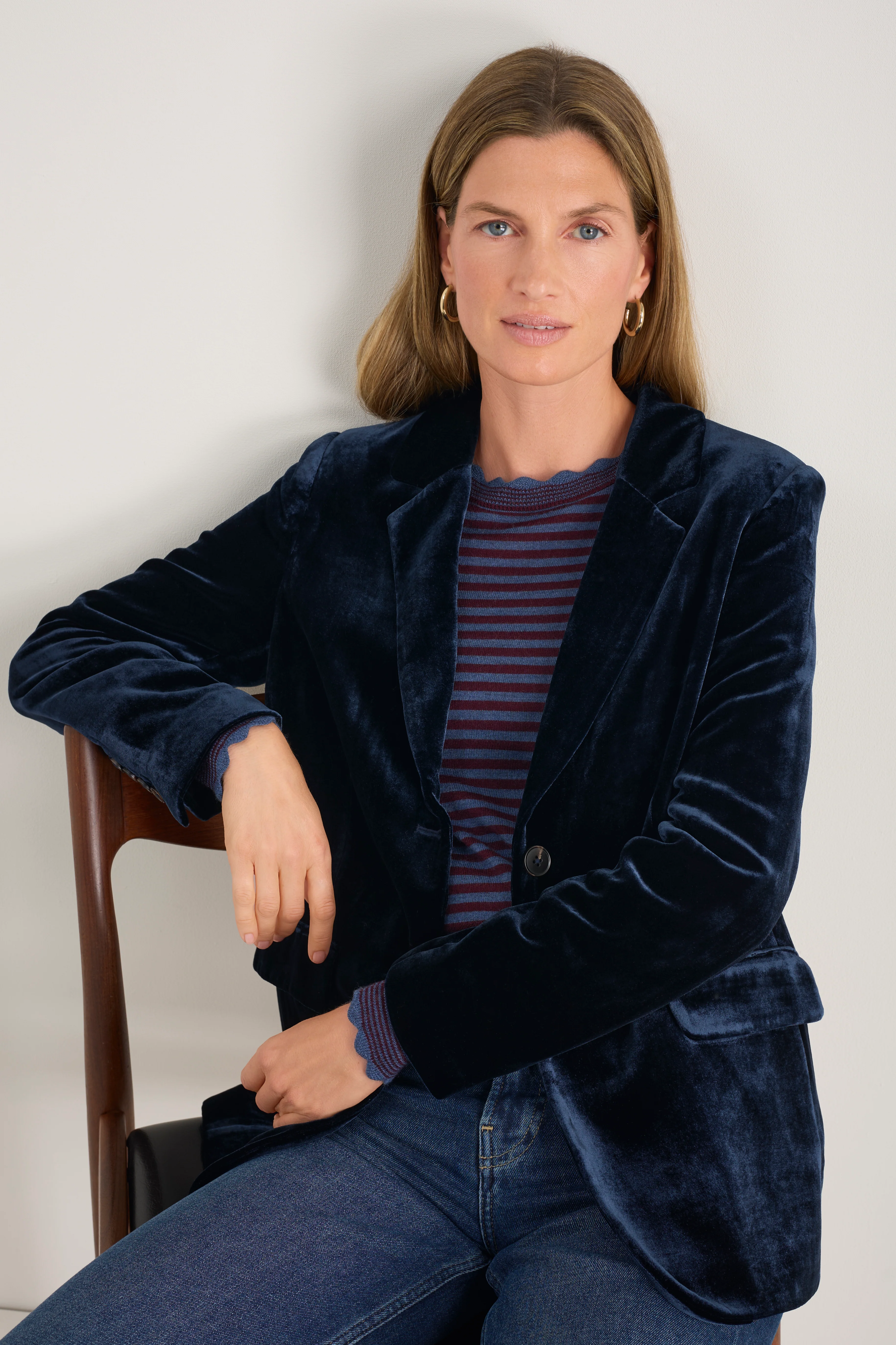 Aurora Silk Velvet Jacket - Midnight - Image 4