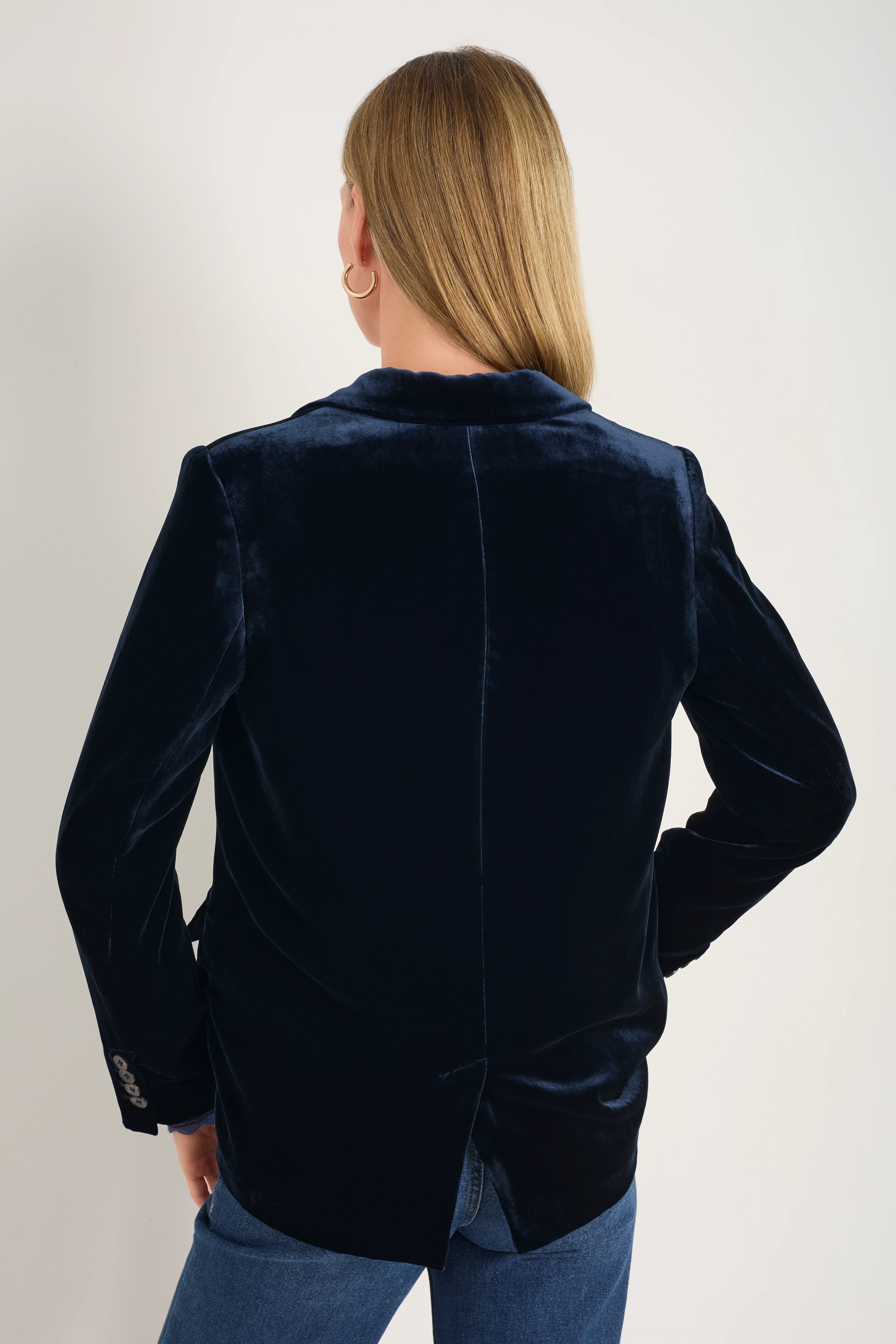 Aurora Silk Velvet Jacket - Midnight - Image 5
