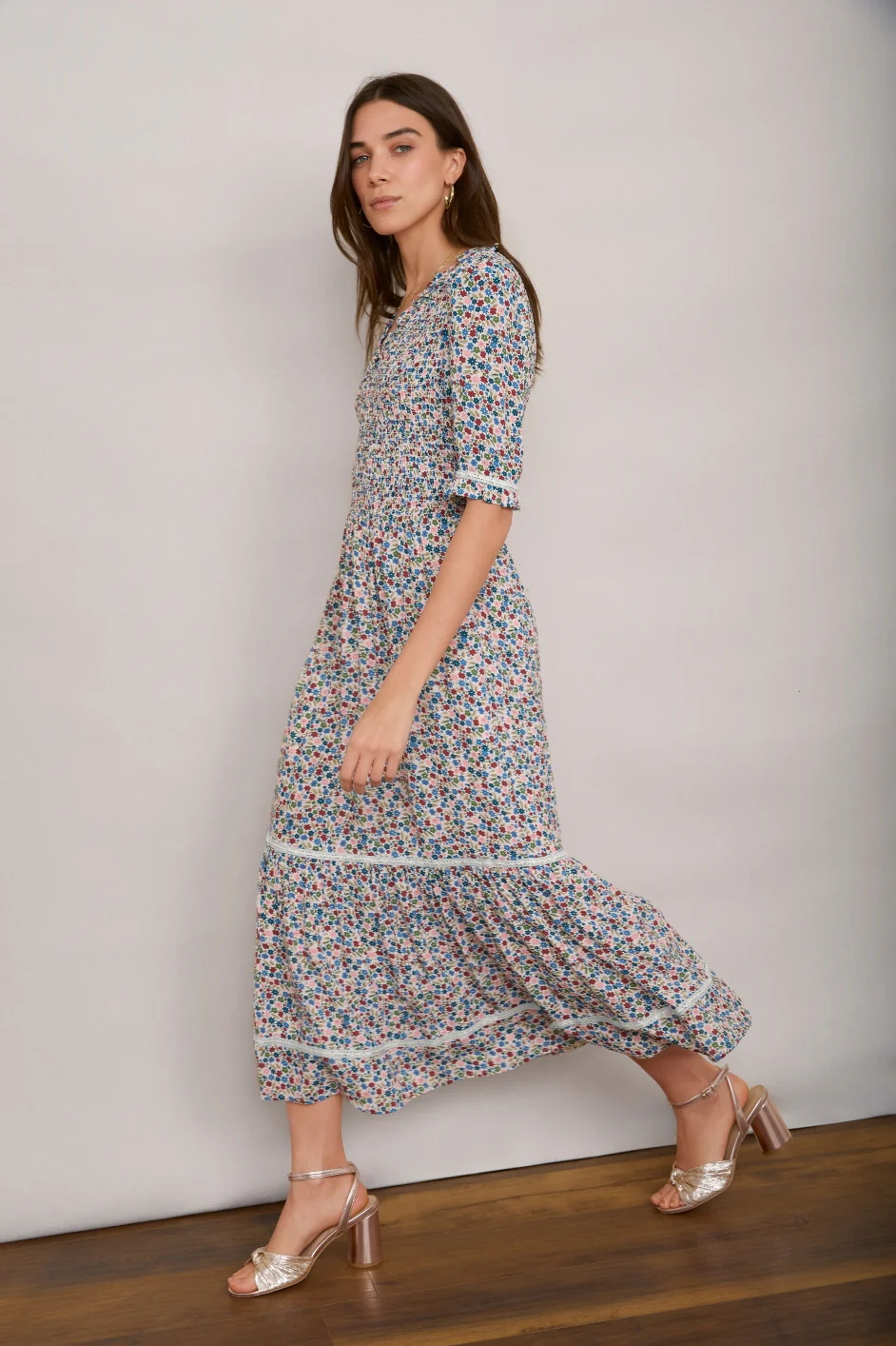 Betty Dress - Ivory Ditsy Floral - Image 3