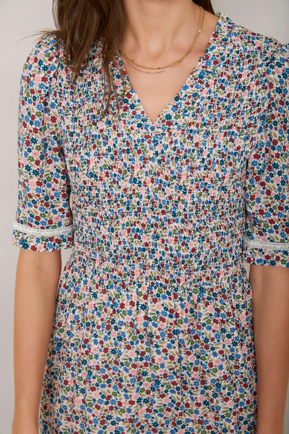 Betty Dress - Ivory Ditsy Floral - Image 4