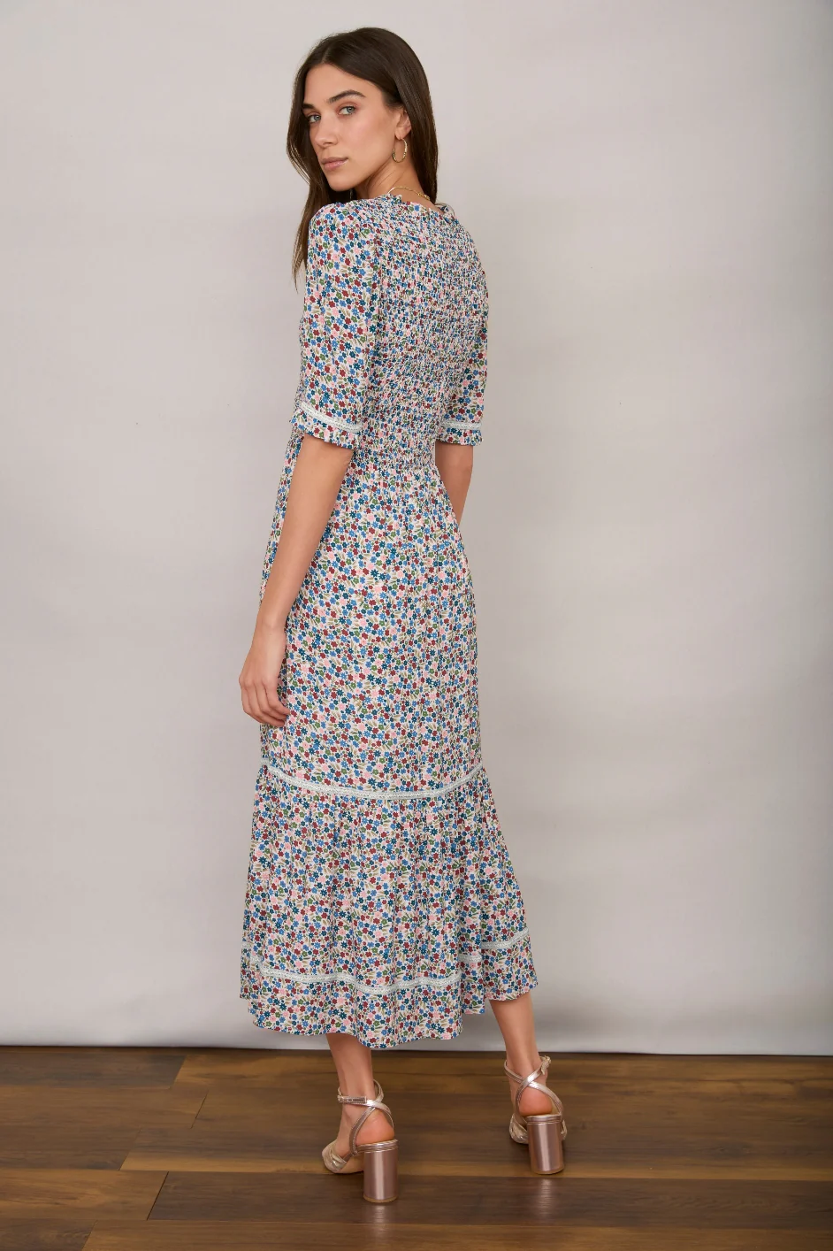 Betty Dress - Ivory Ditsy Floral - Image 5
