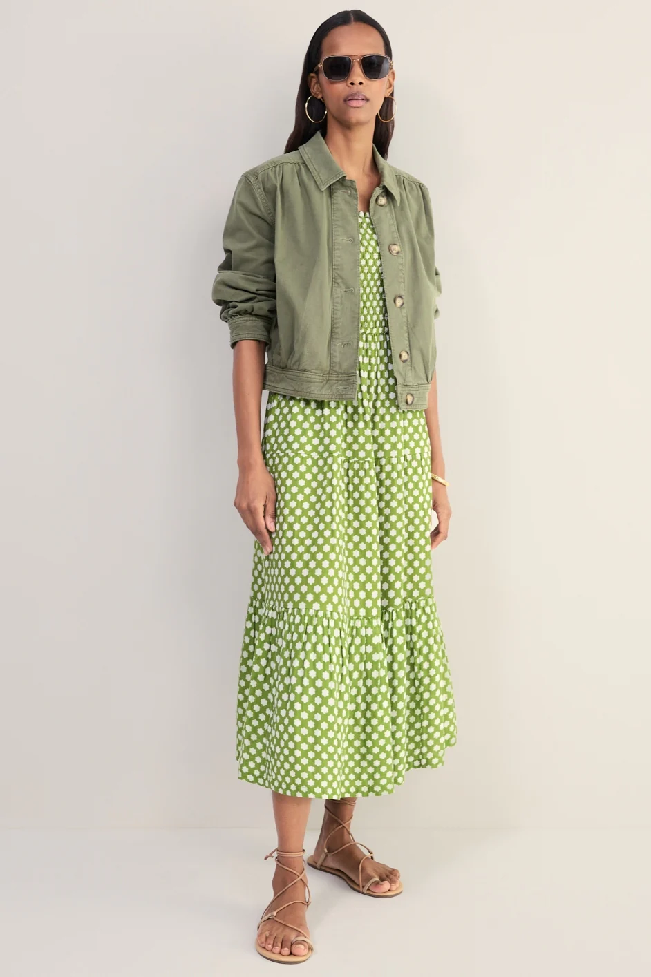 Bliss Dress - Fern Green Floral Stamp - Image 4