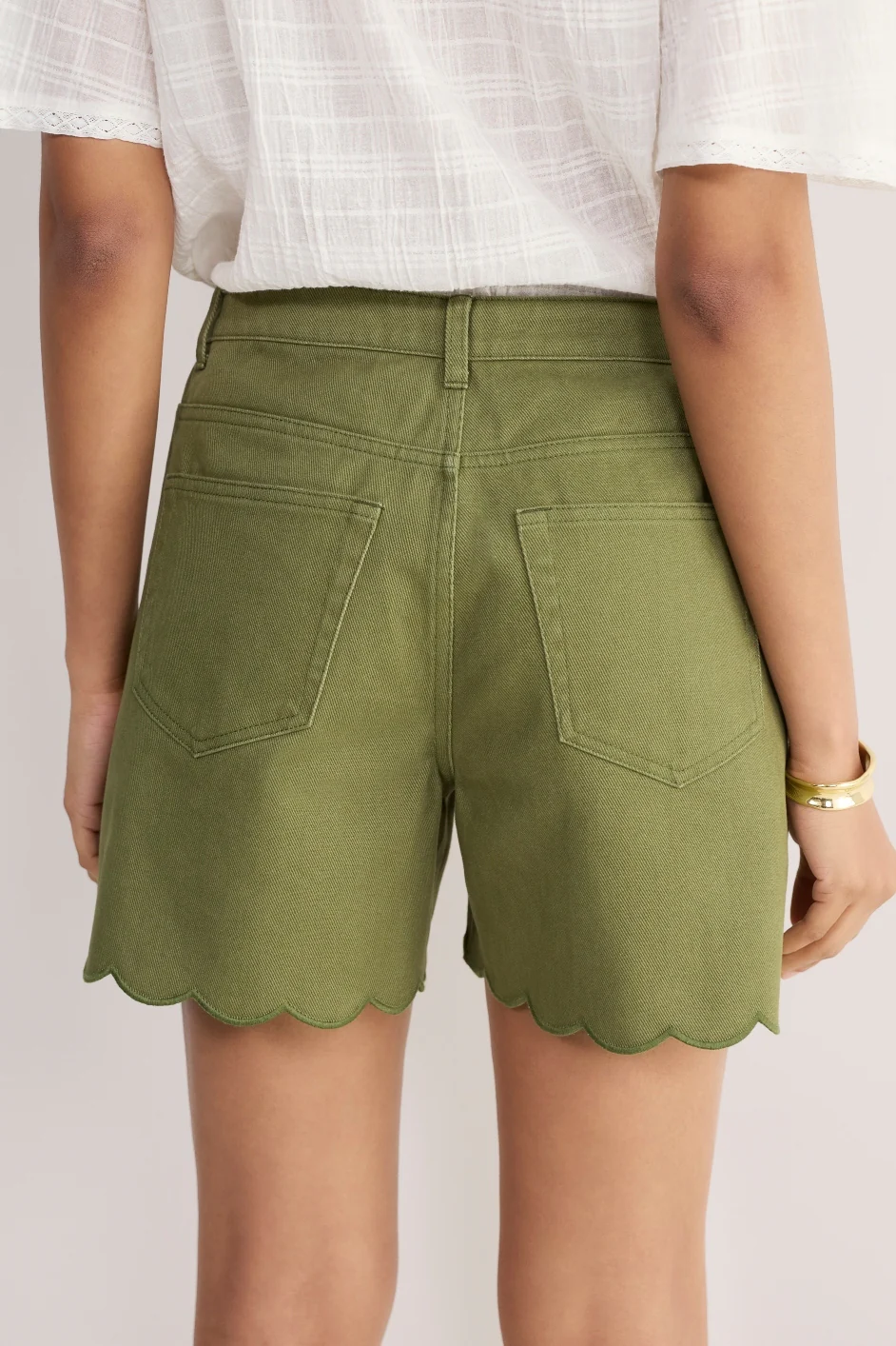 Brielle Long Soft Scallop Short - Olive - Image 3