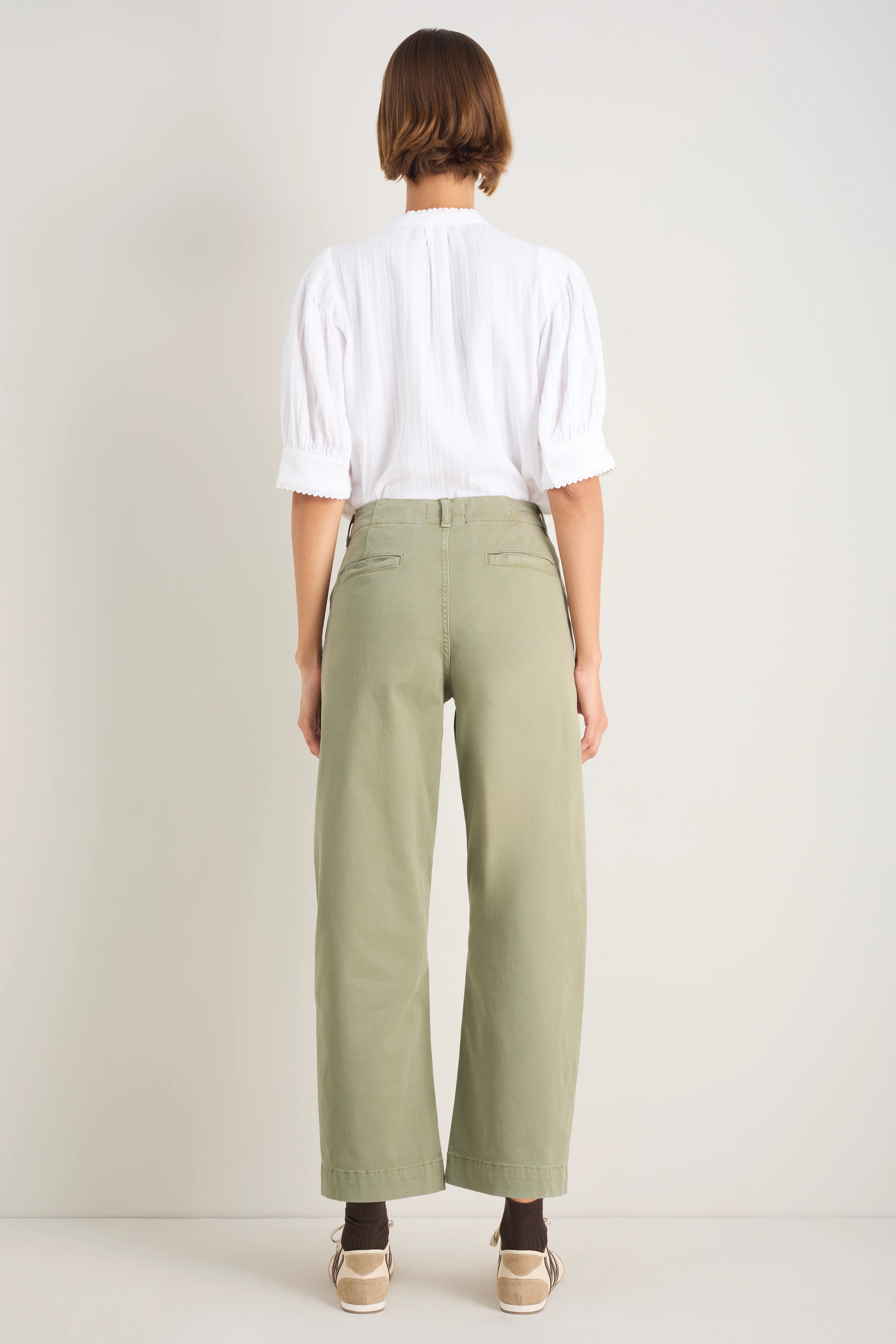 Camille Tie Horseshoe Trouser - Eucalyptus - Image 5