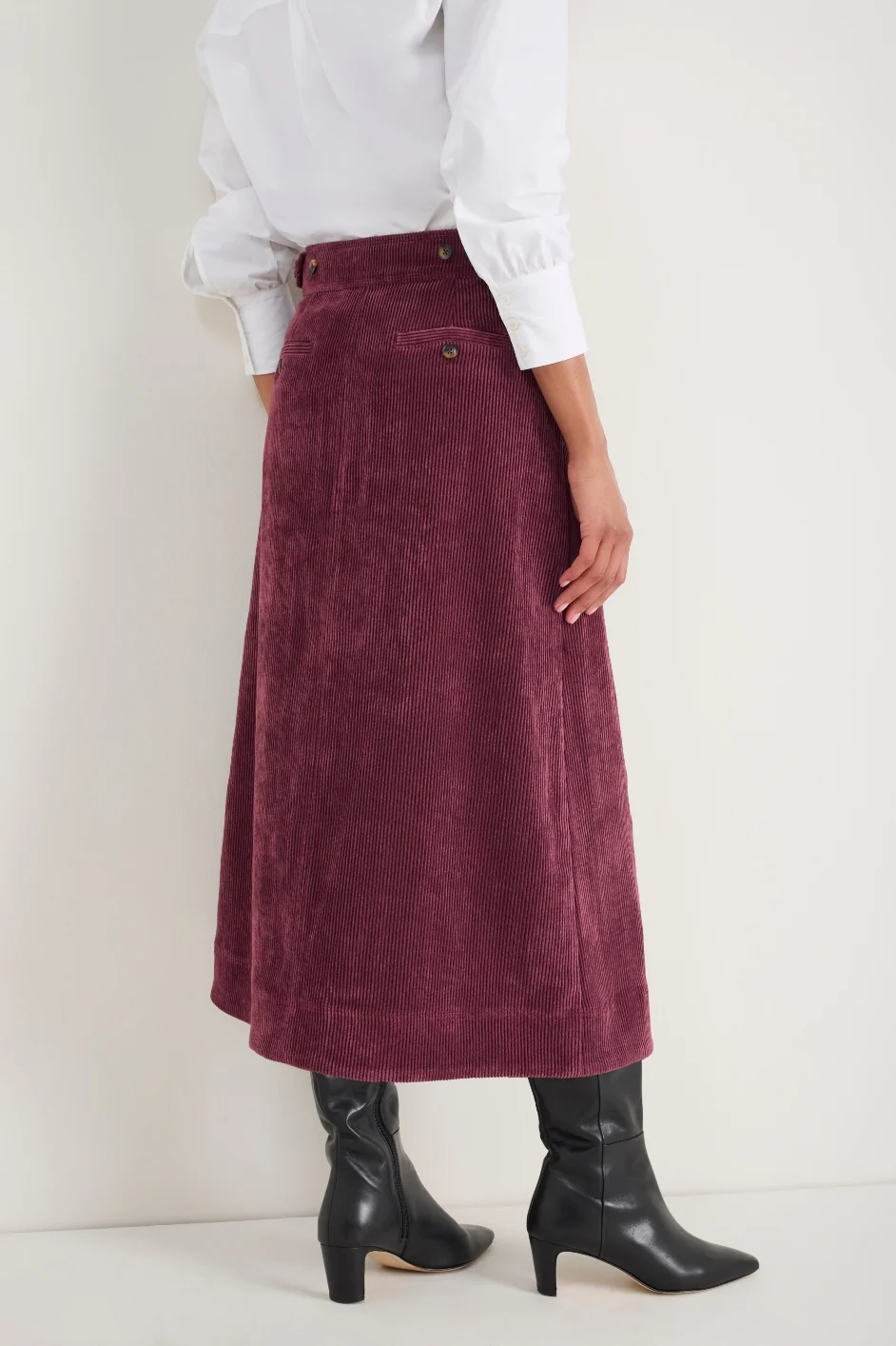Carina Cord Skirt - Merlot - Image 5