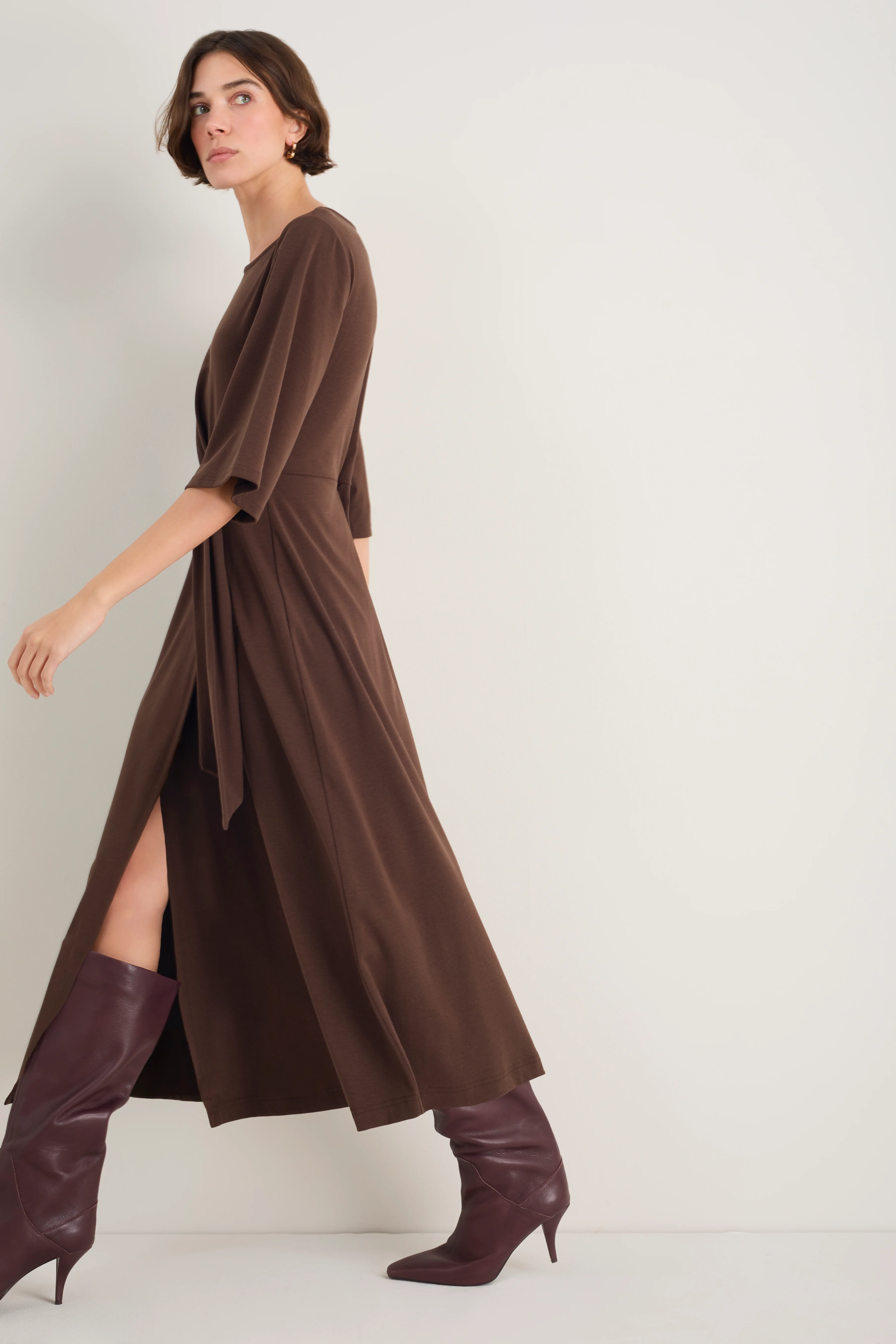 Carmine Jersey Dress - Cocoa - Image 3