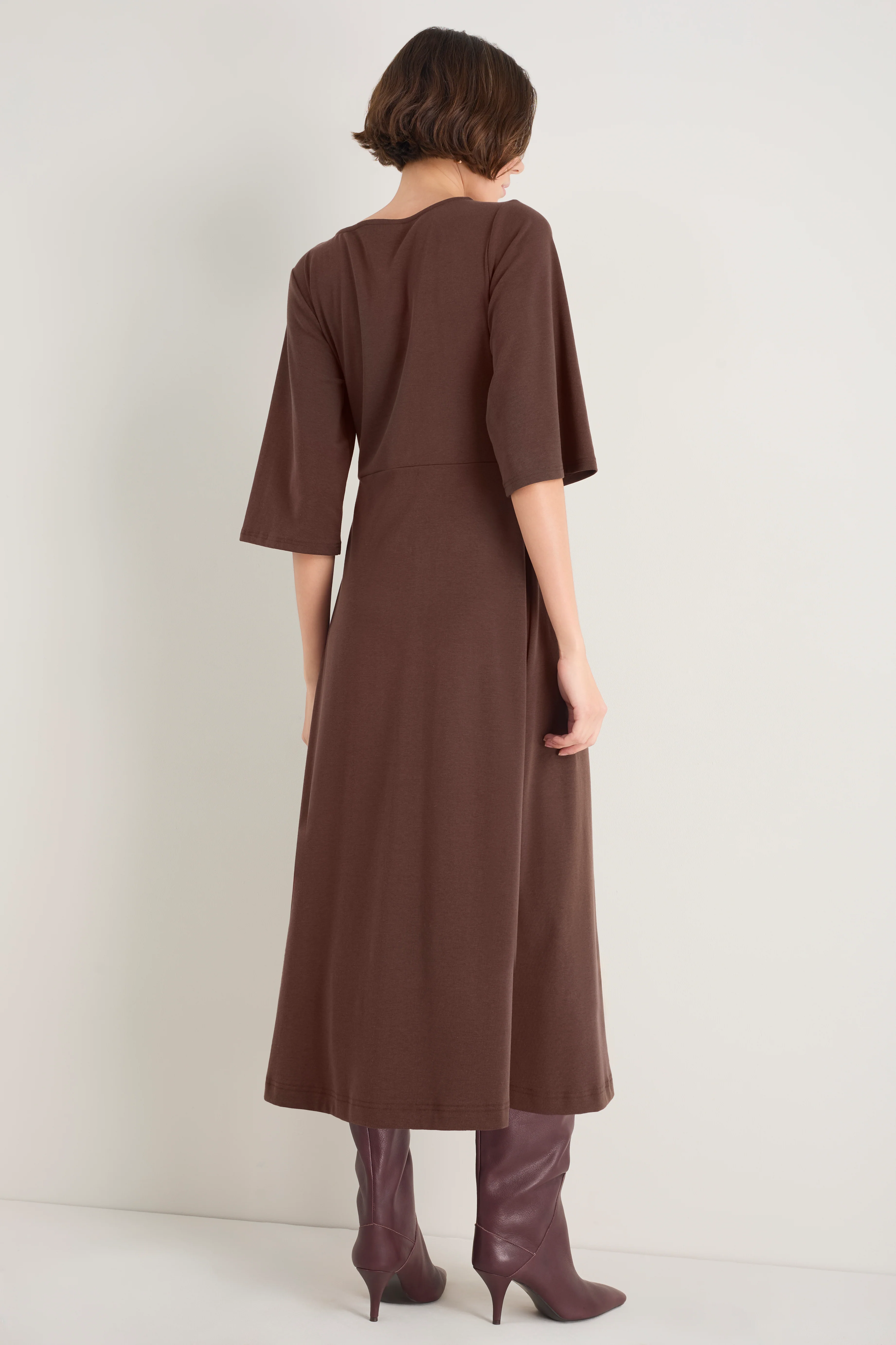 Carmine Jersey Dress - Cocoa - Image 4