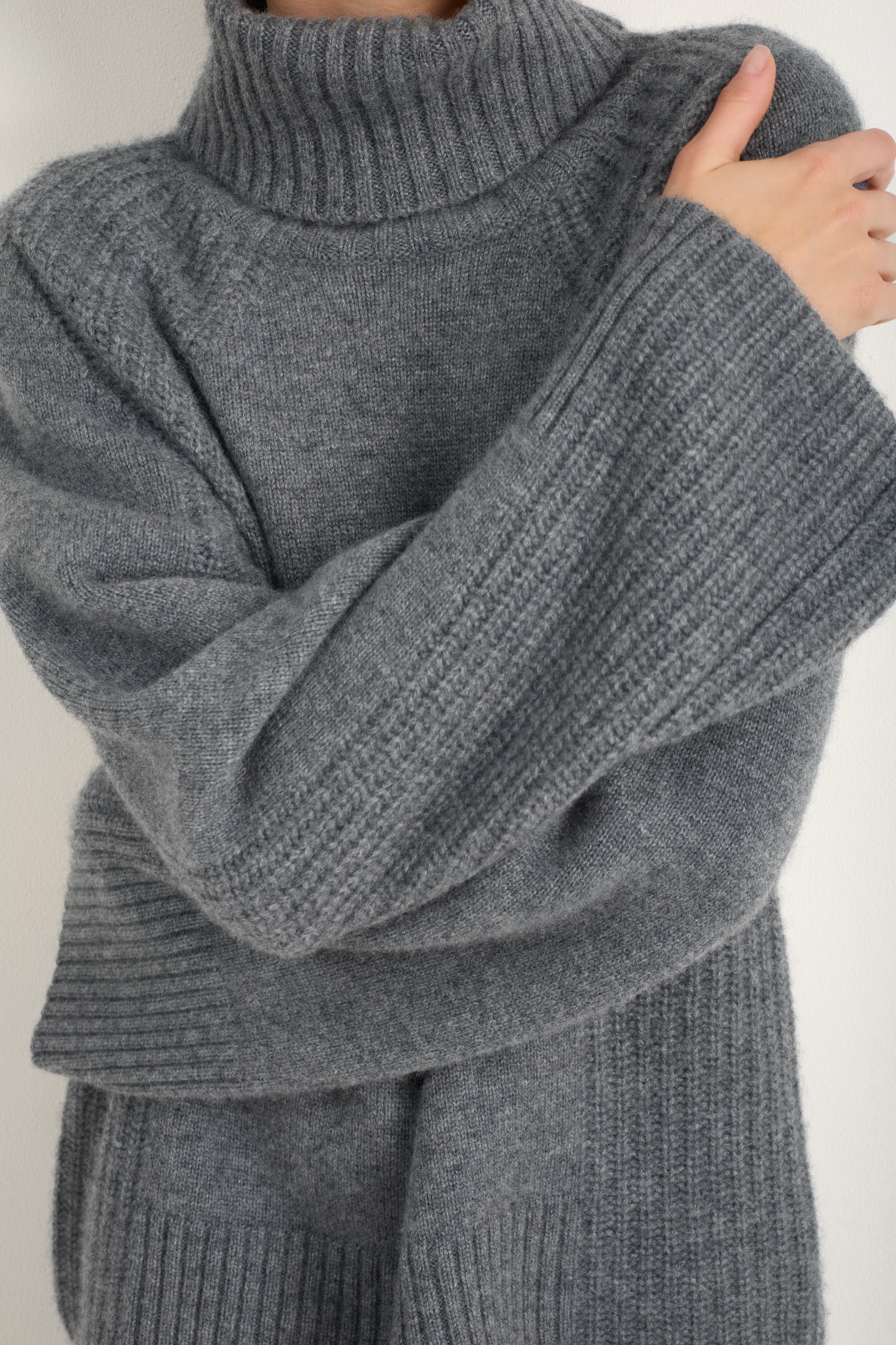 Carolina Roll Neck Jumper - Charcoal - Image 2