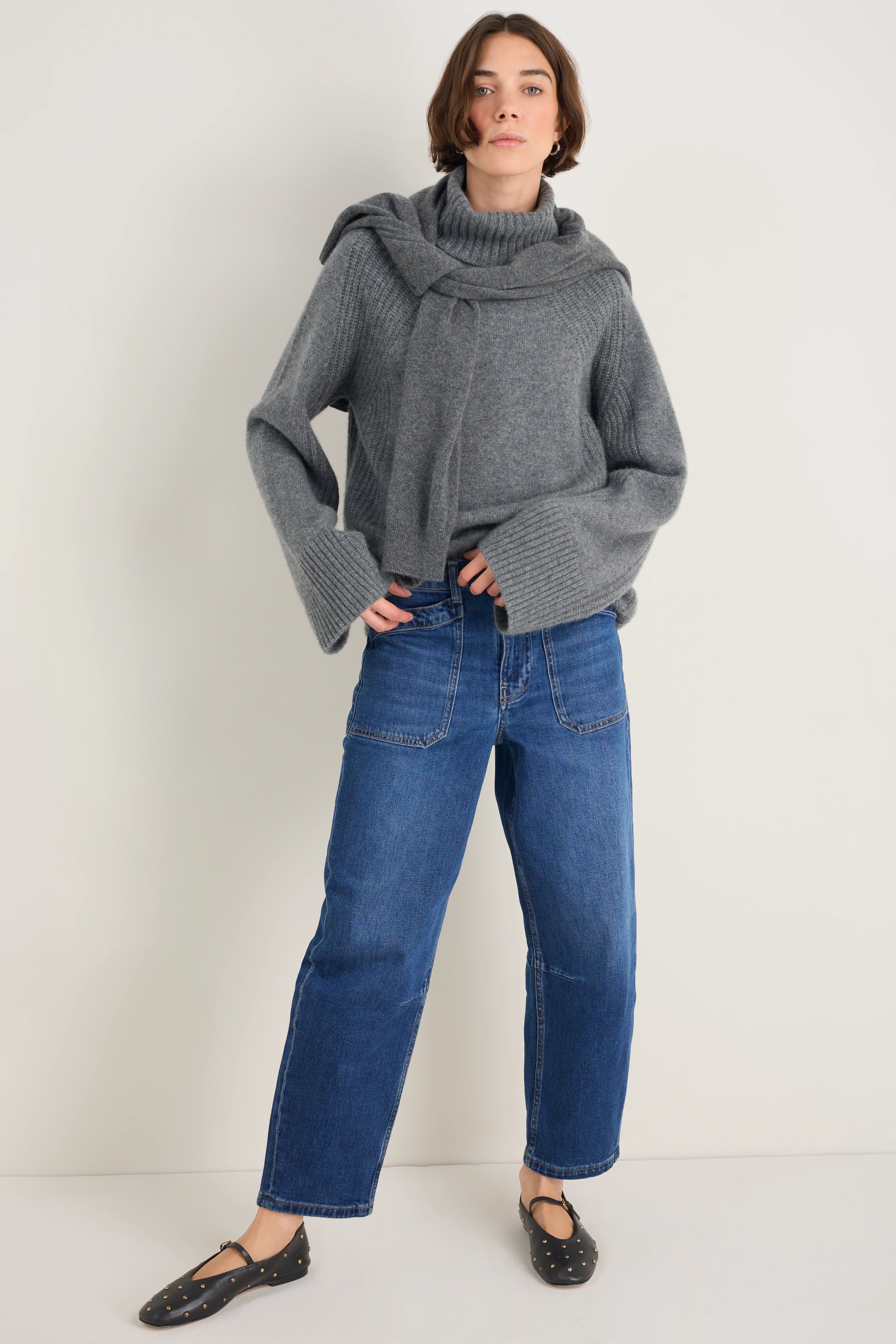 Carolina Roll Neck Jumper - Charcoal - Image 4