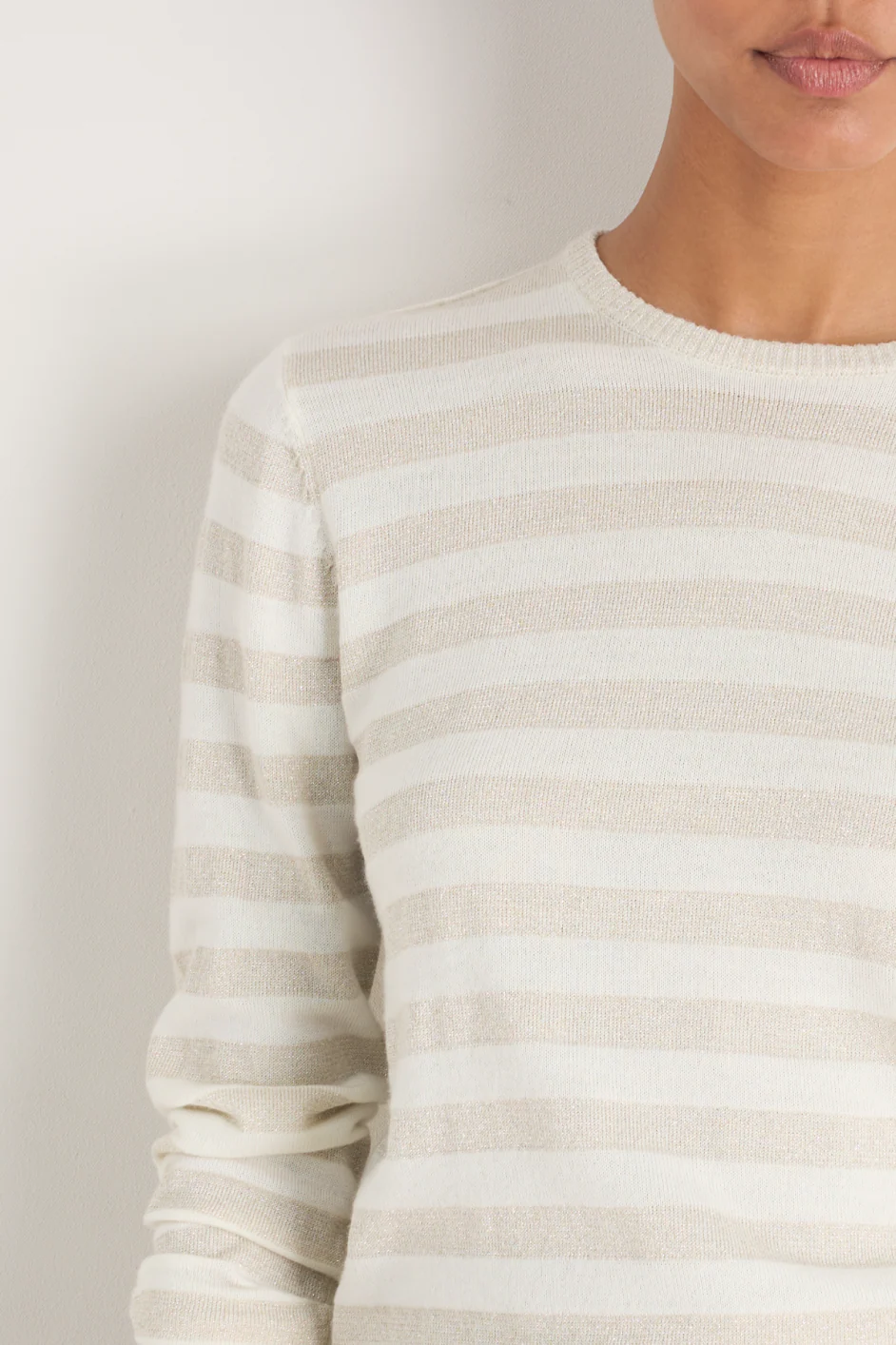 Cath x WYSE Brigitte Jumper - Ivory/Gold Metallic Stripe - Image 2