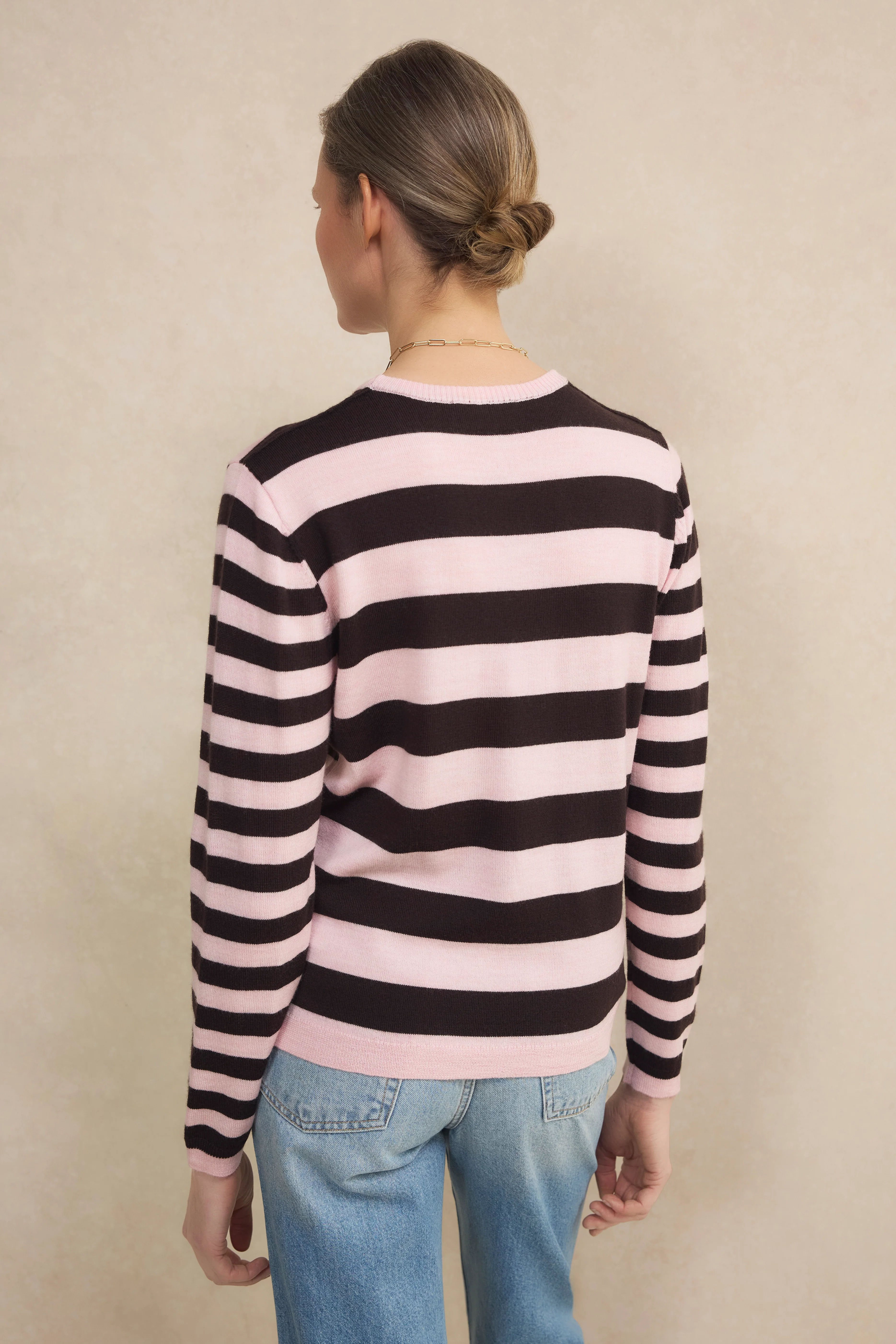 Cath x WYSE Brigitte Jumper - Brown/Pink Stripe - Image 4