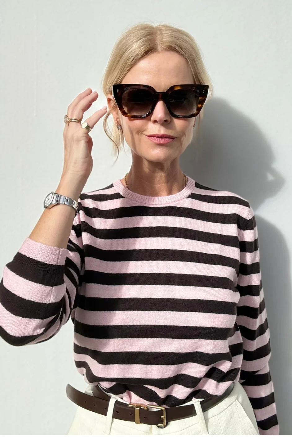 Cath x WYSE Brigitte Jumper - Brown/Pink Stripe - Image 7