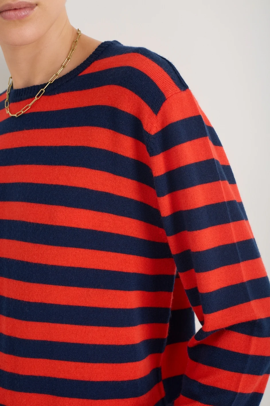 Cath x WYSE Brigitte Jumper - Tomato Red/Midnight Stripe - Image 2