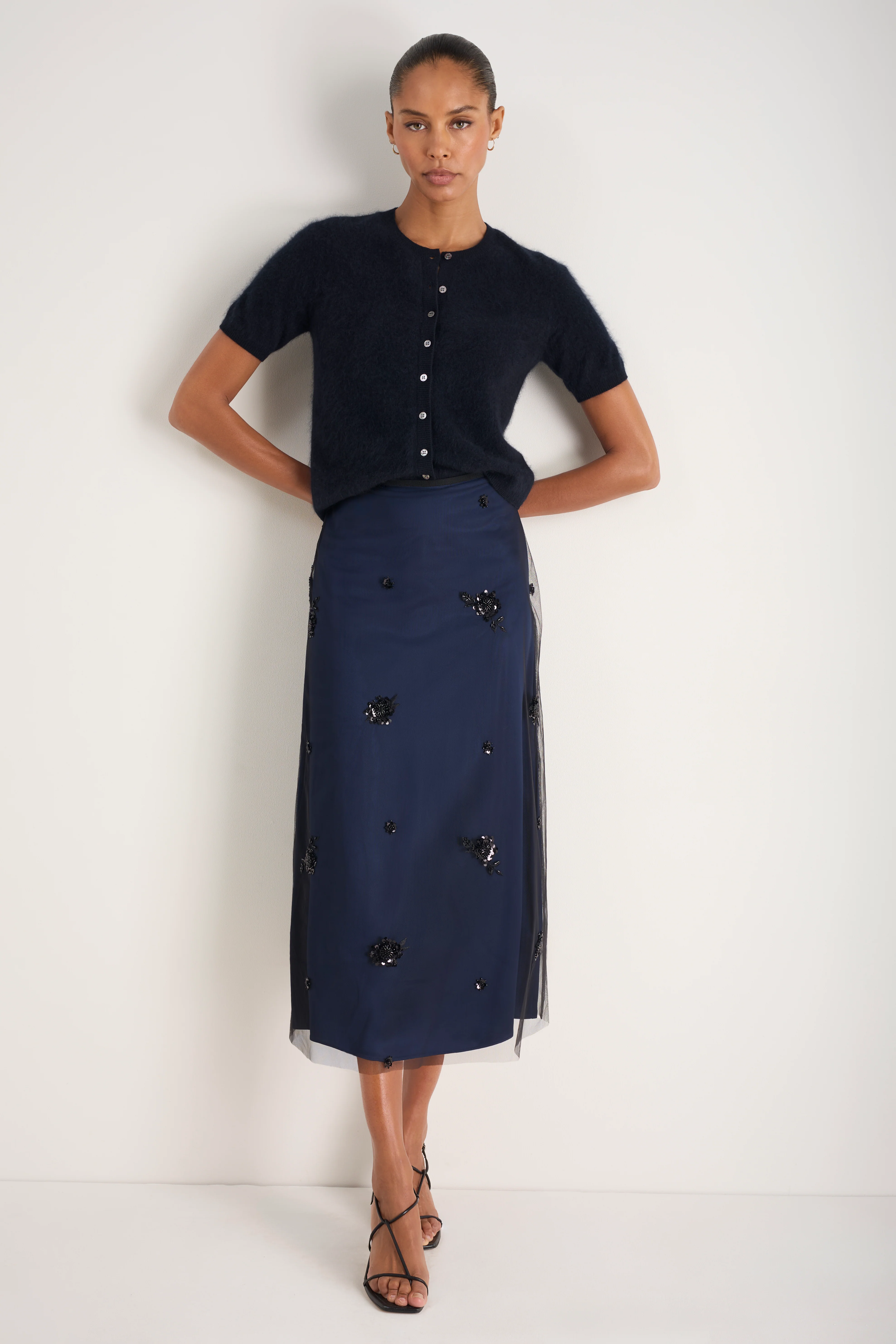 Cath x WYSE Grace Embellished Skirt - Midnight