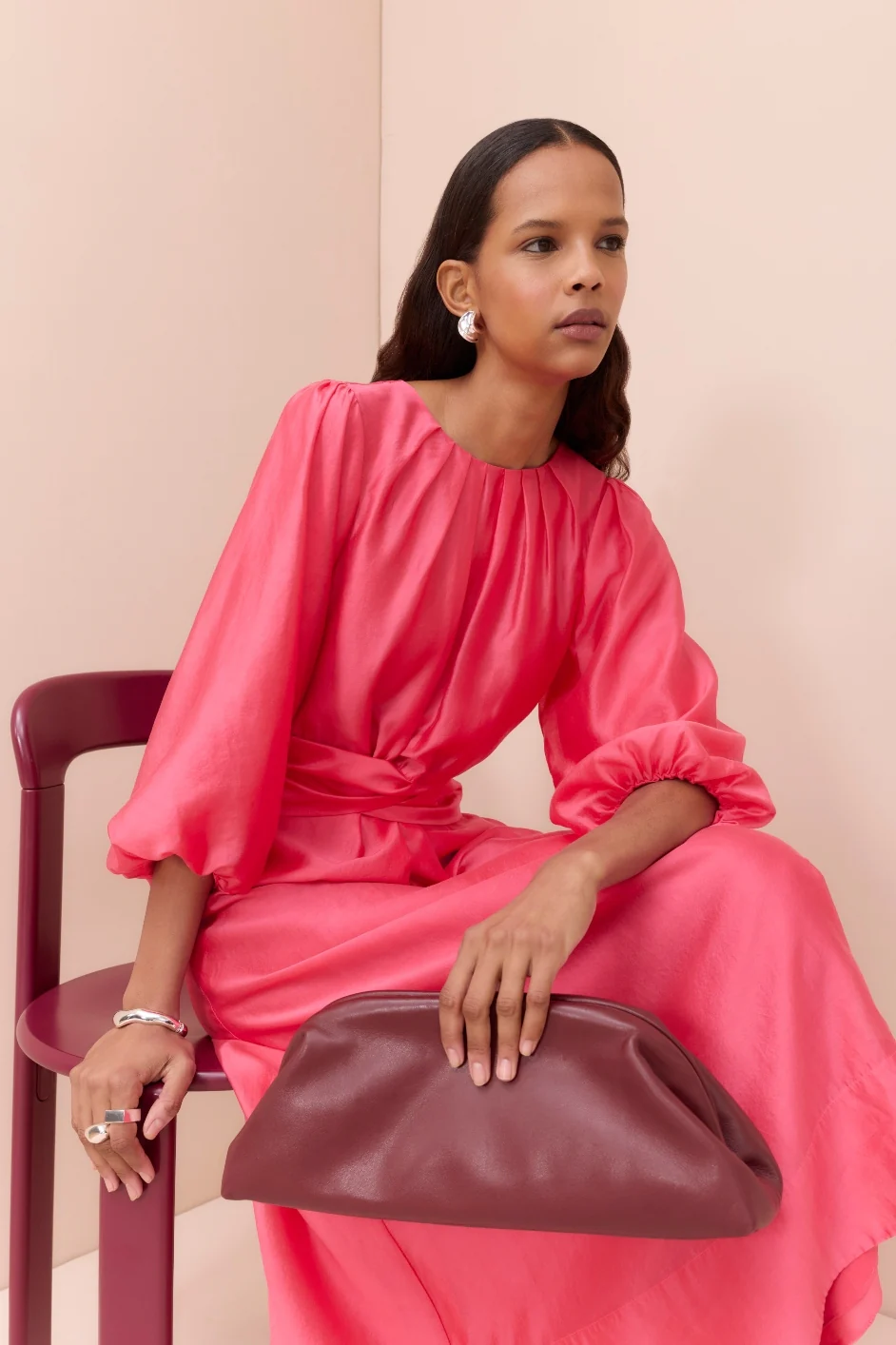 Cath x WYSE Lauren Dress - Raspberry Pink - Image 3