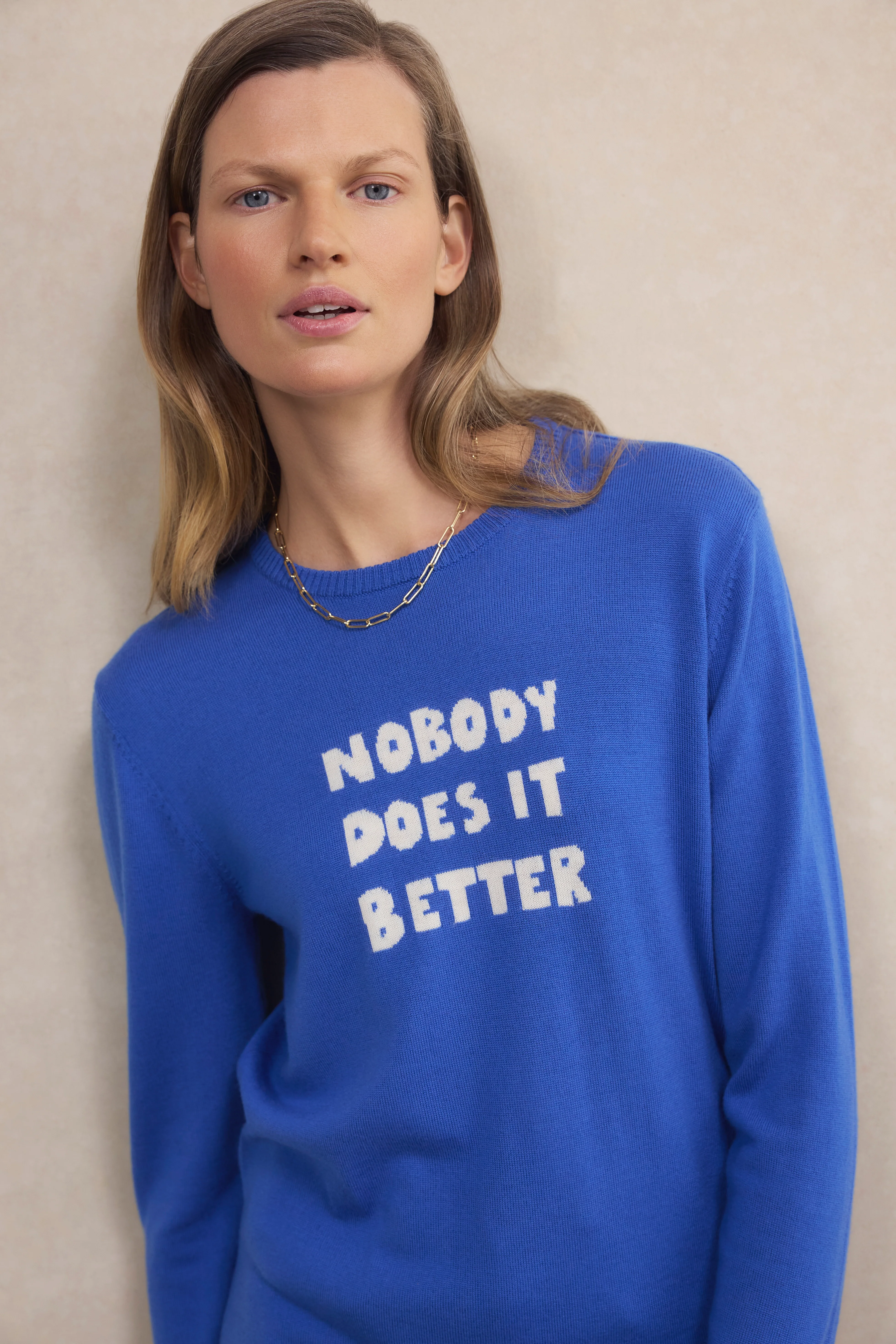Cath x WYSE Slogan Jumper - Cobalt Blue - Image 2