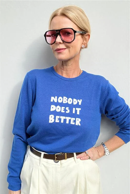 Cath x WYSE Slogan Jumper - Cobalt Blue - Image 5
