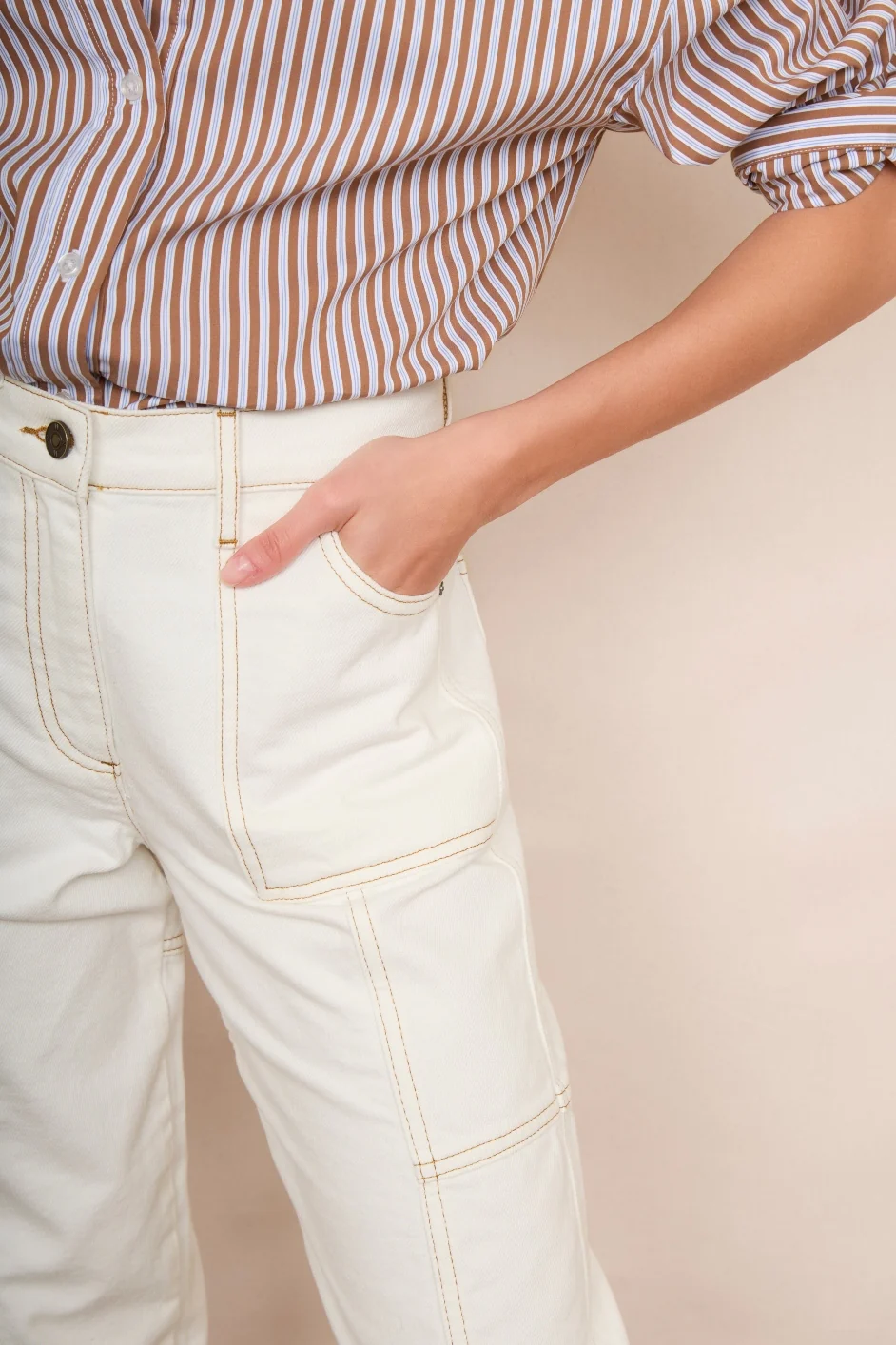 Cecelia Cargo Jean - Off White - Image 3
