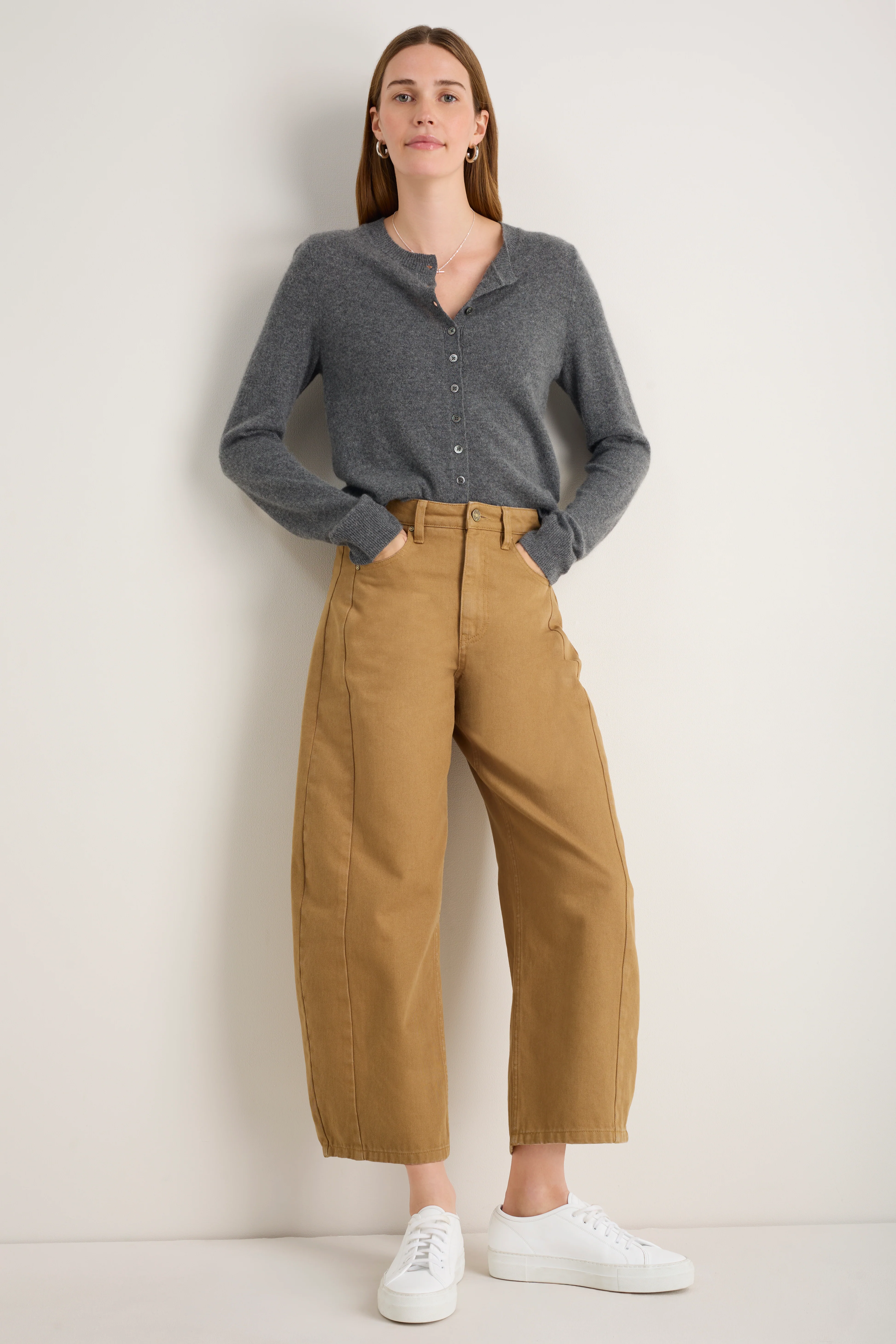Charlie Curved Pocket Horseshoe Jean - Cumin Brown - Image 3