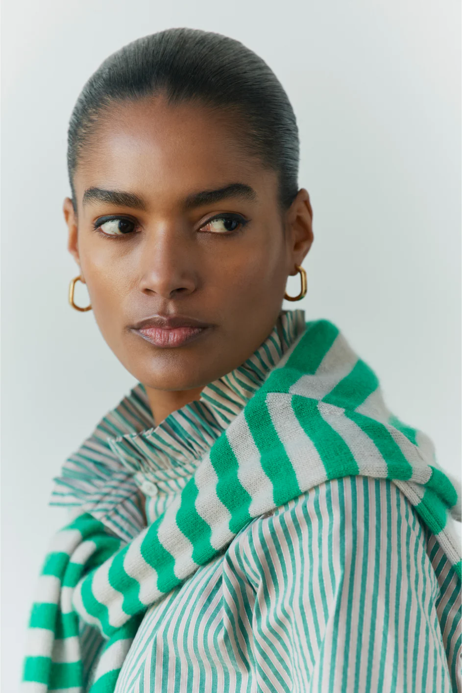 Clemmy Shirt - Green/Tan Stripe - Image 2