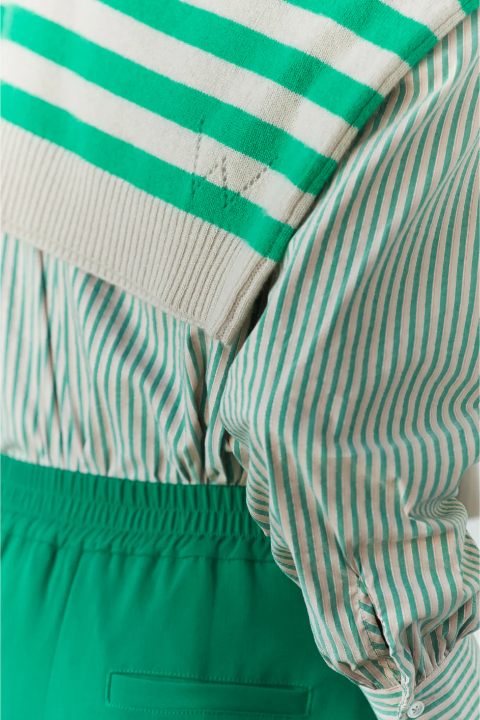 Clemmy Shirt - Green/Tan Stripe - Image 3