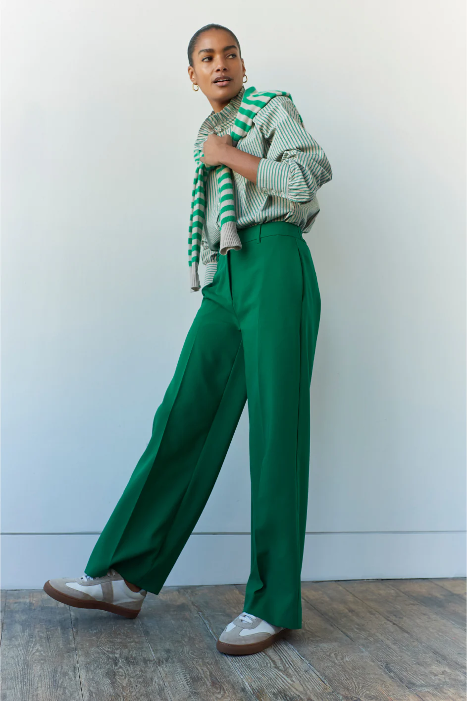 Clemmy Shirt - Green/Tan Stripe - Image 4