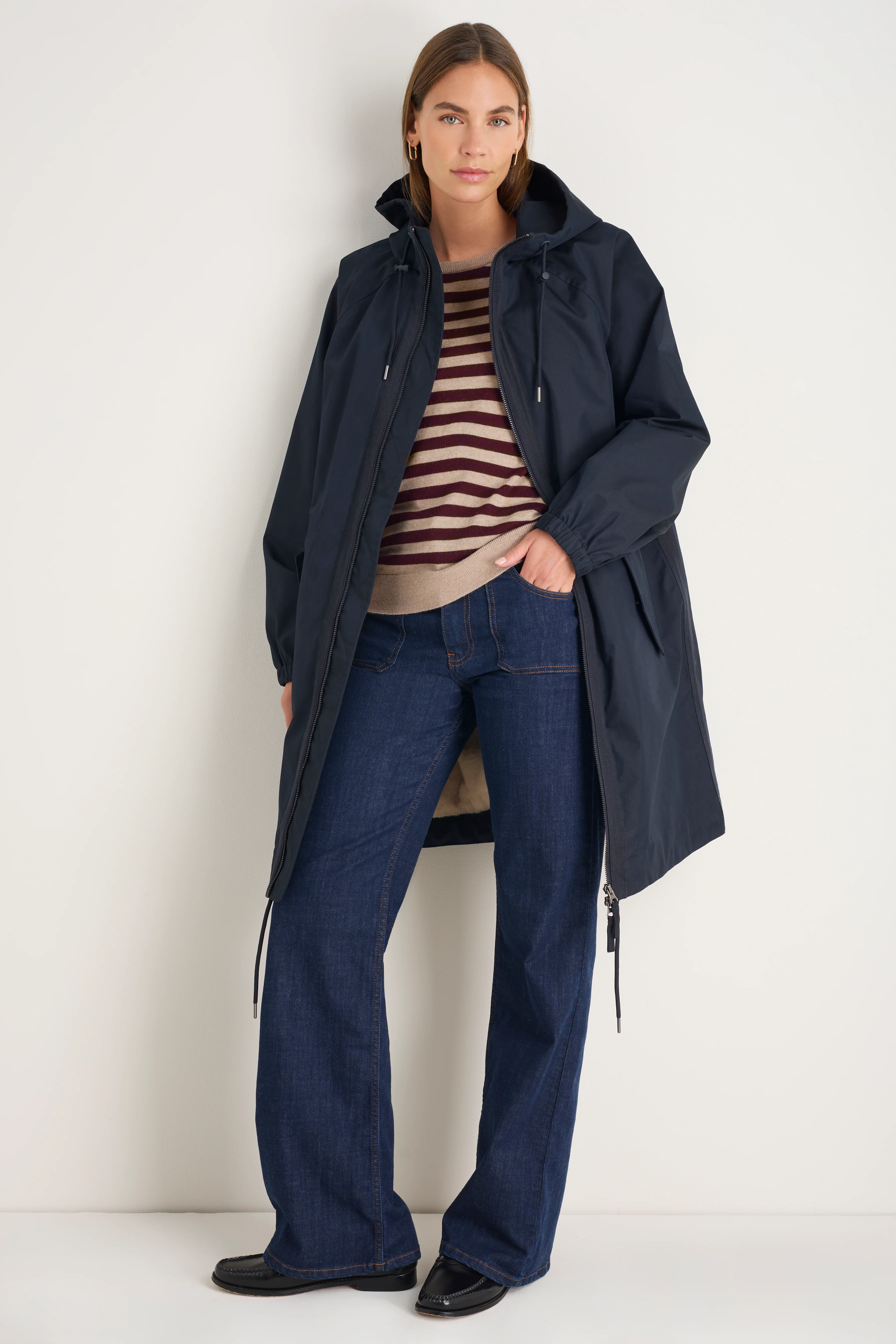 Colette Waterproof 3-In-1 Long Lined Raincoat - Midnight - Image 5