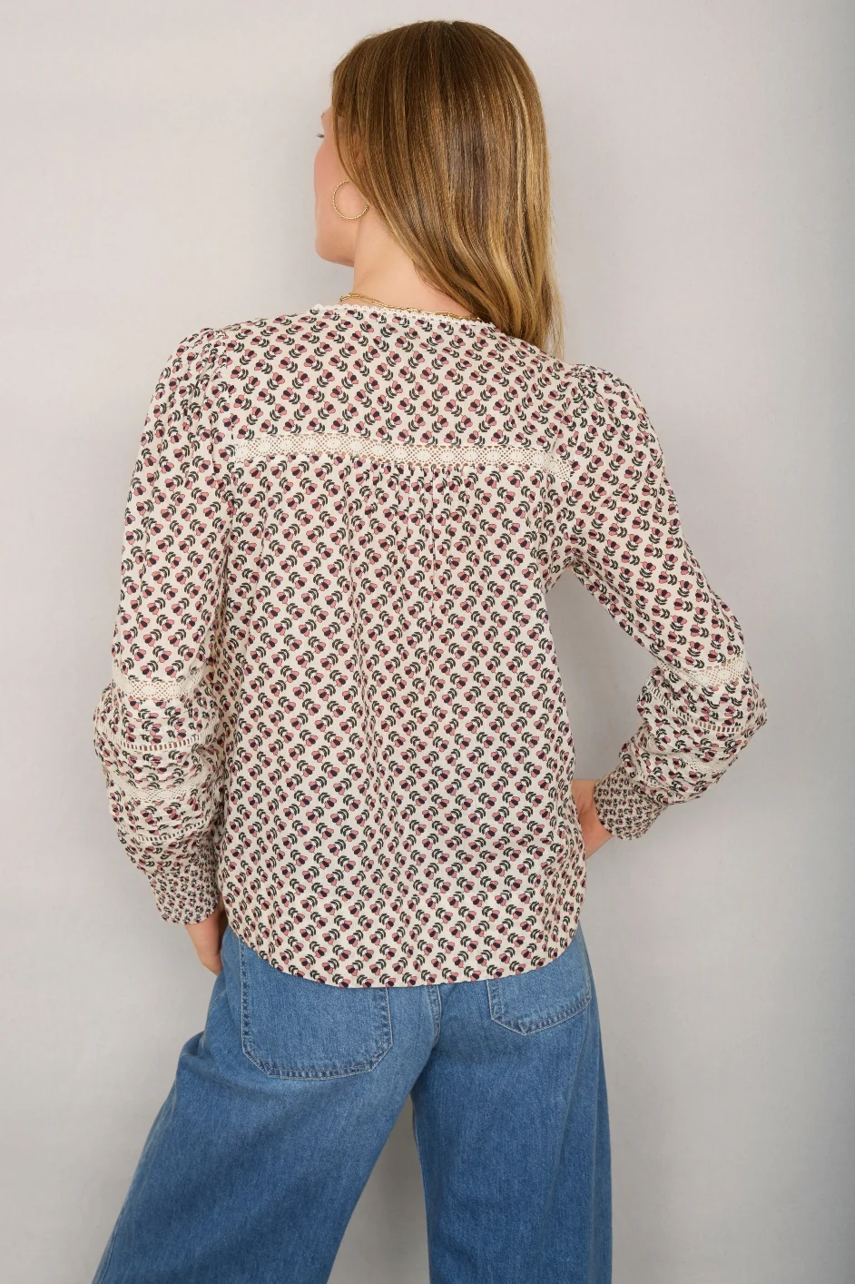 Daphne Printed Blouse - Ivory Woodblock - Image 5