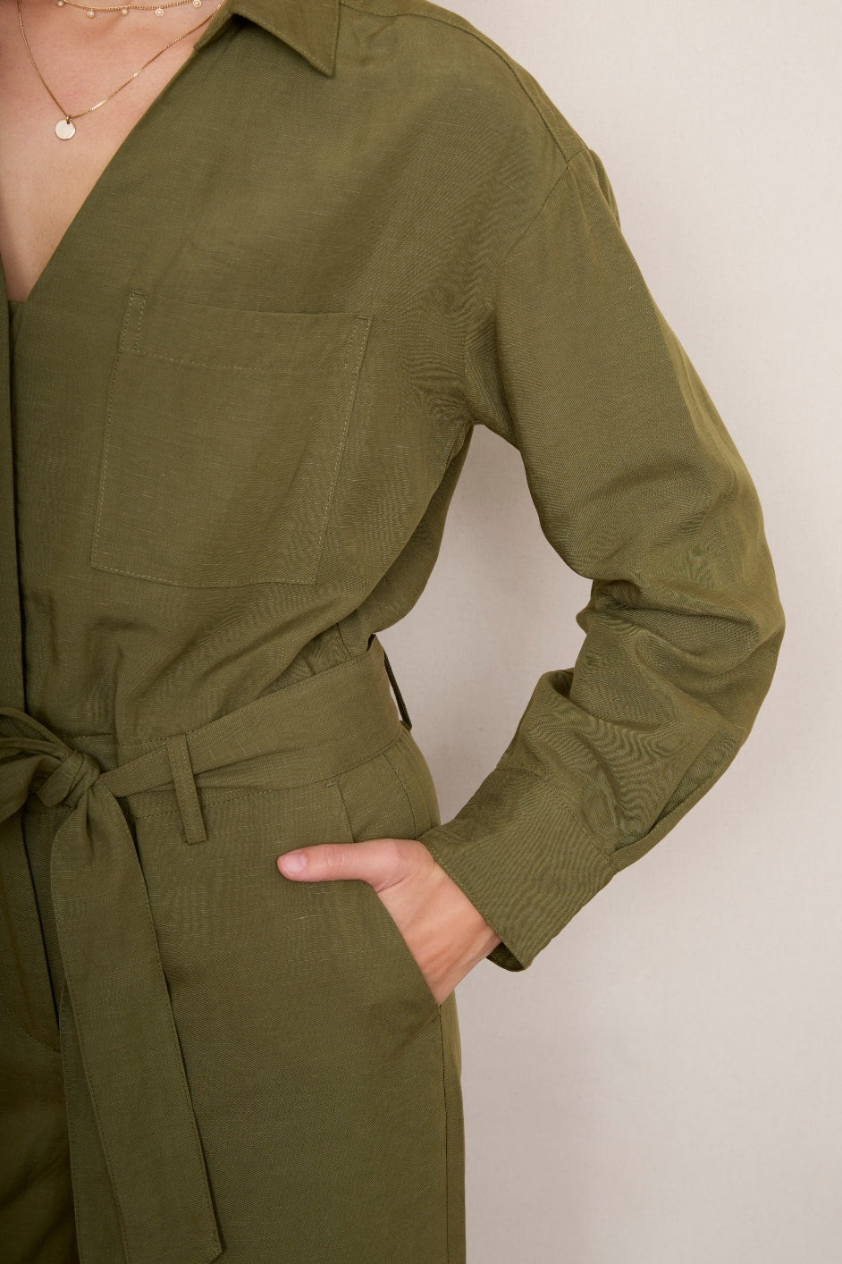 DB X Wyse Cordell Jumpsuit - Khaki - Image 4