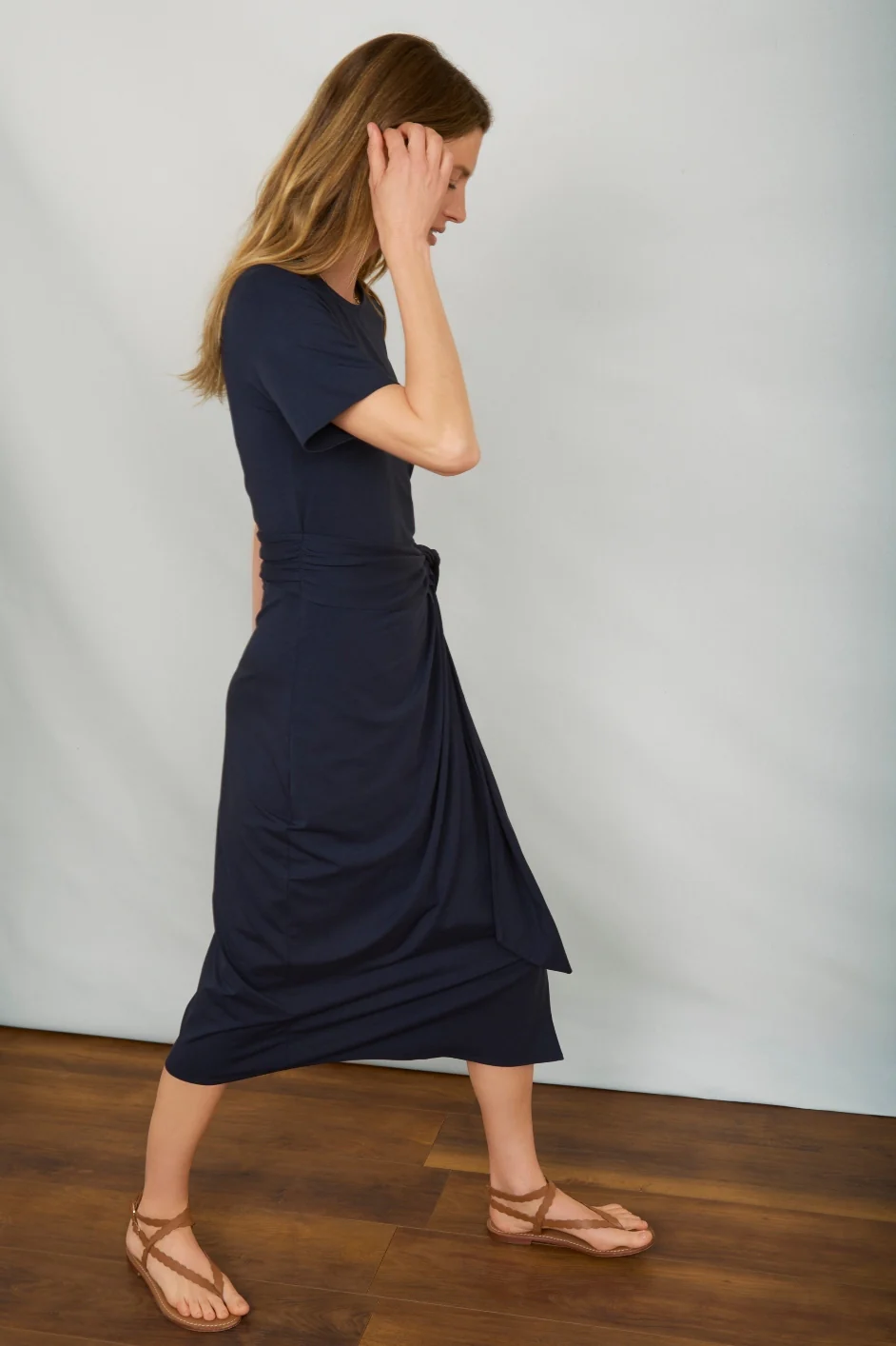 DB X Wyse Jersey Wrap Dress - Midnight - Image 3