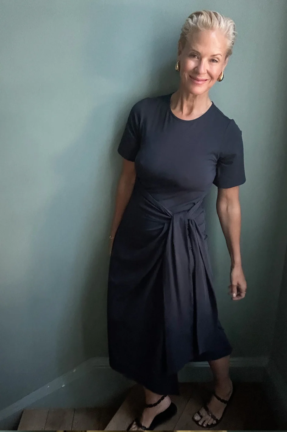 DB X Wyse Jersey Wrap Dress - Midnight - Image 7