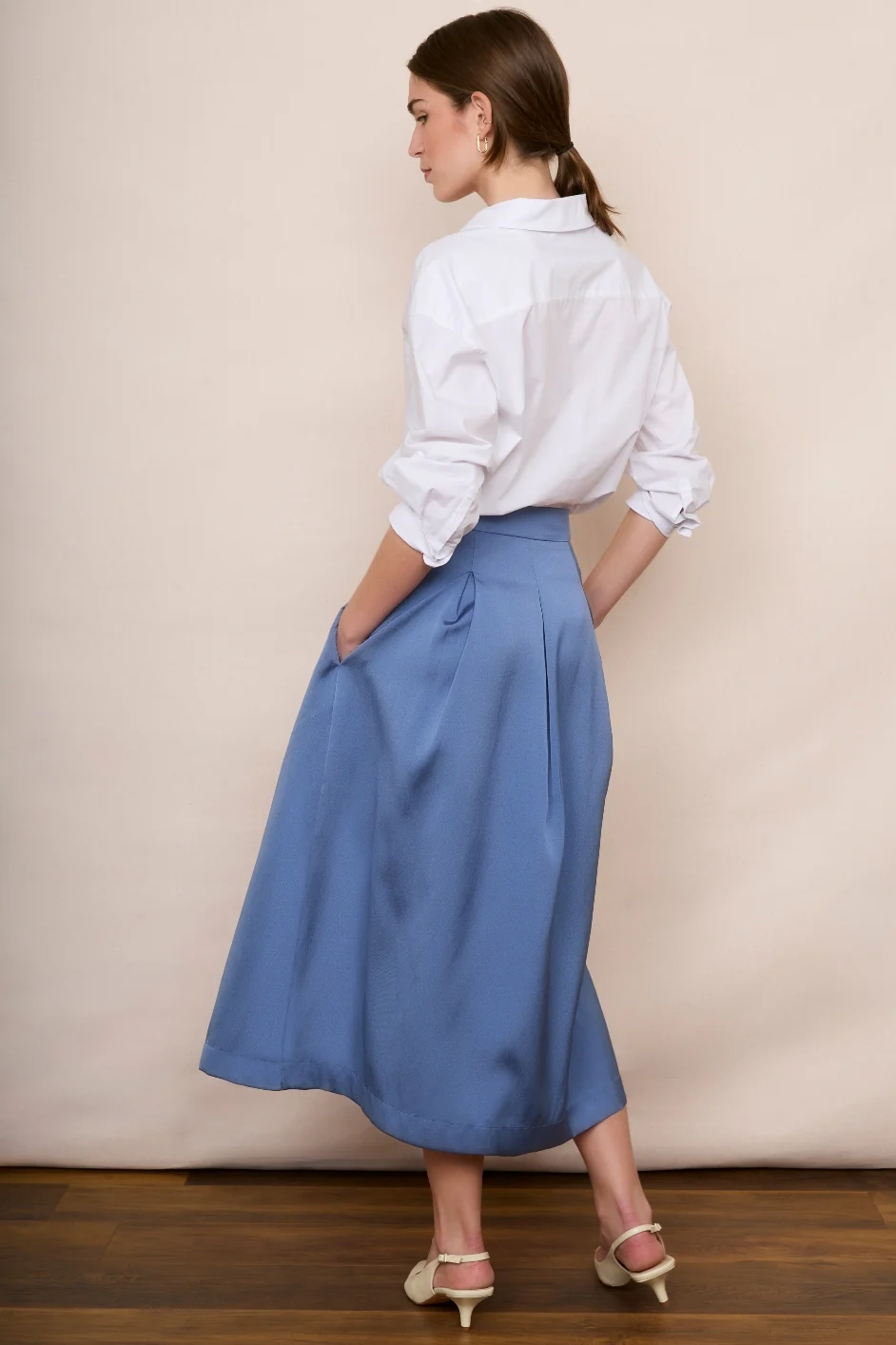 DB X Wyse Taffeta Skirt - Denim Blue - Image 2