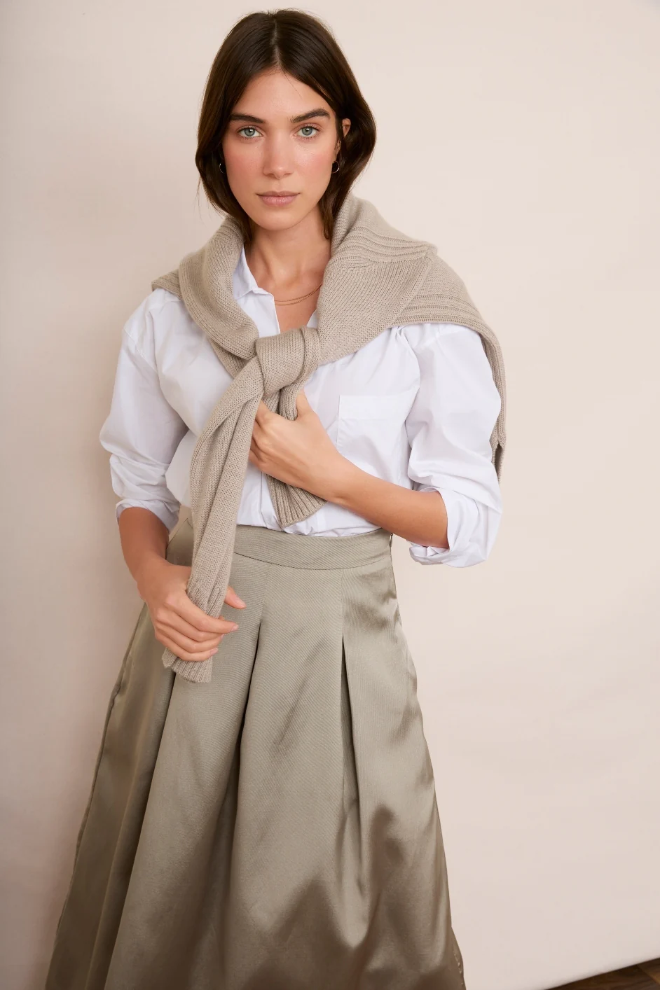 DB X Wyse Taffeta Skirt - Champagne - Image 2