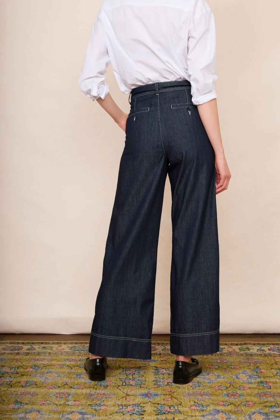 DB X Wyse Wide Leg Pleat Jean - Rinse Wash - Image 4