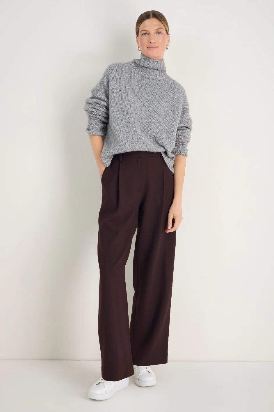 DB x WYSE Wool Blend Pleated Trouser - Cocoa