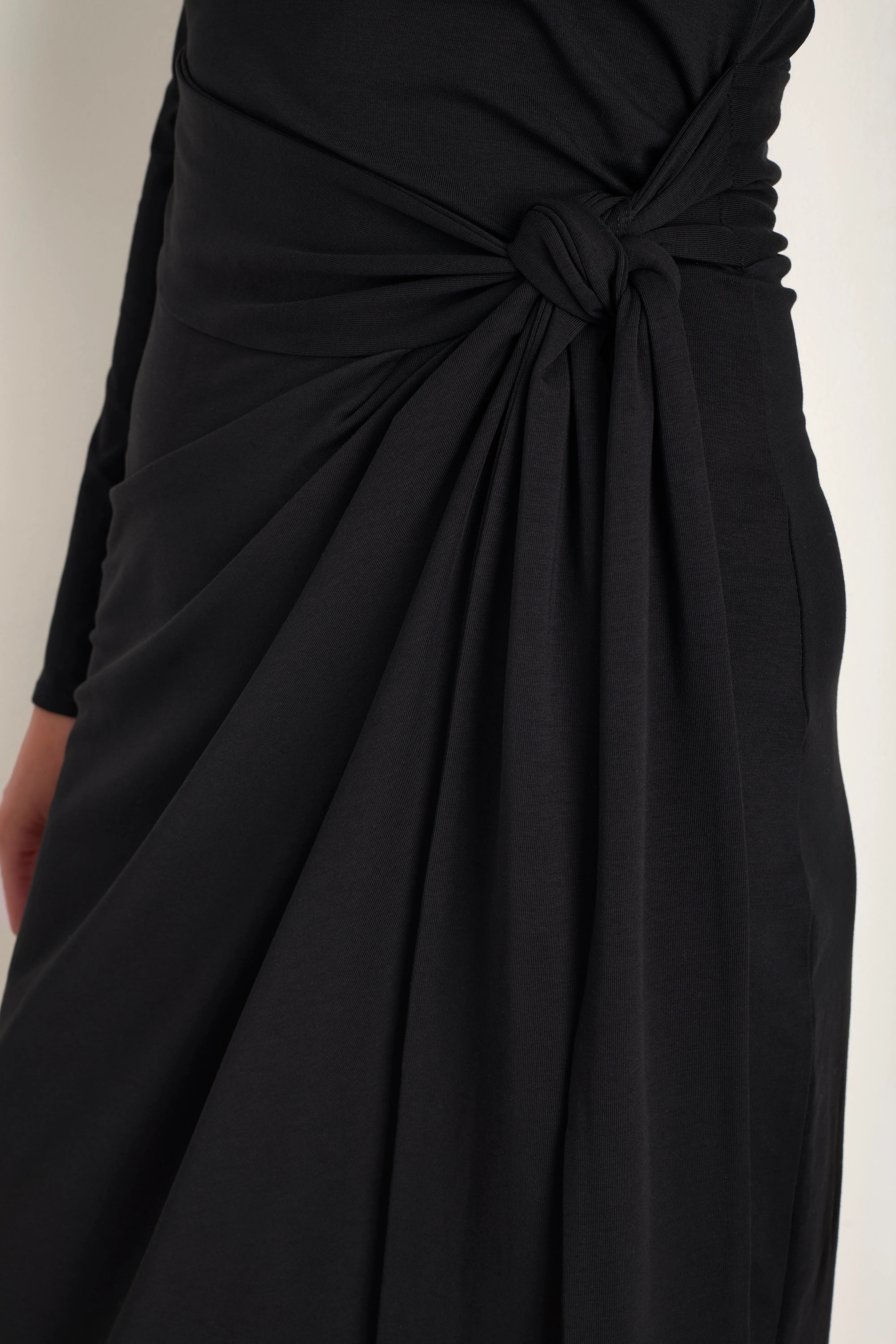 DB x WYSE Wrap Dress - Black - Image 2