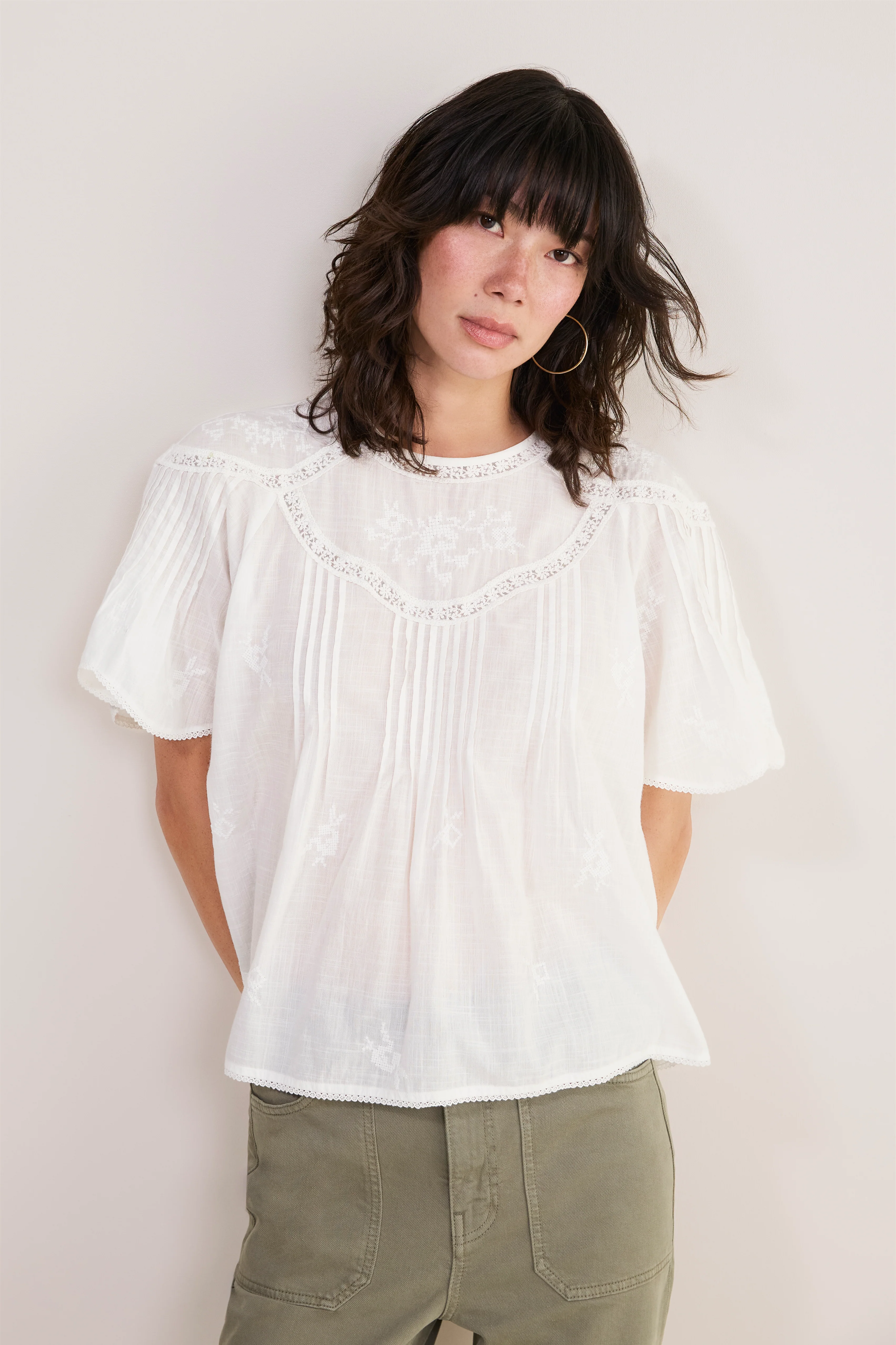 Dominique Top - White Embroidered - Image 4